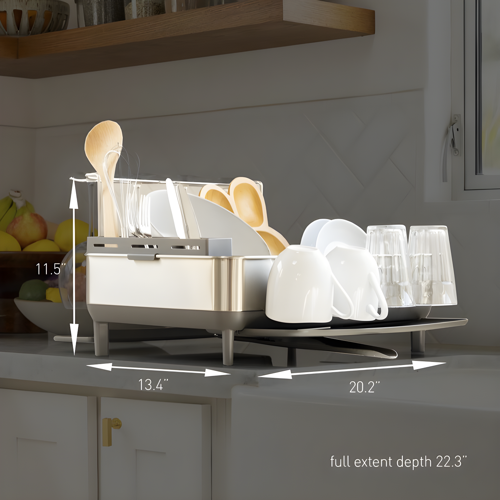 Simplehuman Kitchen Dish Drying Rack, Brushed Stainless Steel