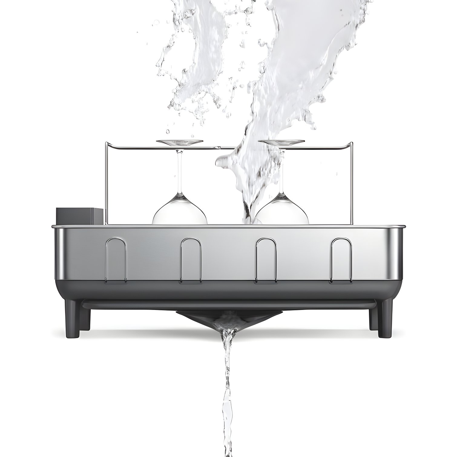 Simplehuman Kitchen Dish Drying Rack, Brushed Stainless Steel
