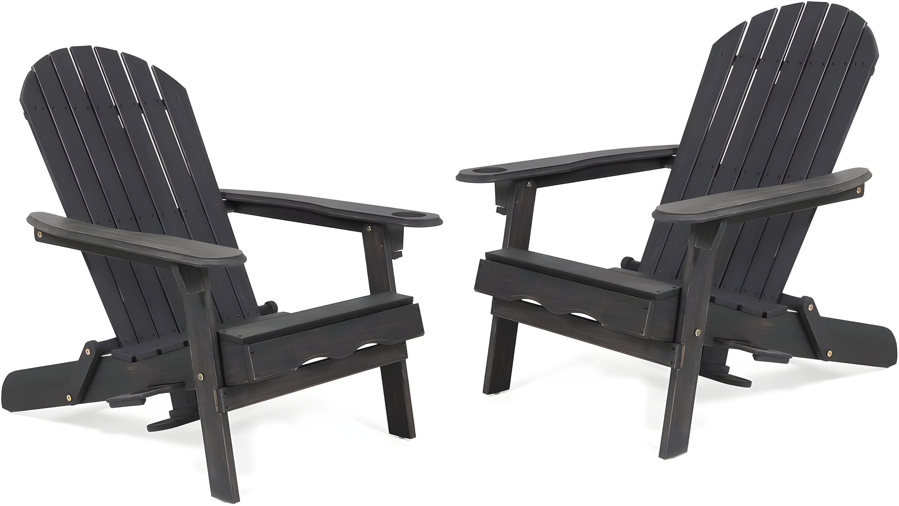 2pk Bellwood Outdoor Acacia Wood Folding Adirondack Chairs Dark Gray - Christopher Knight Home