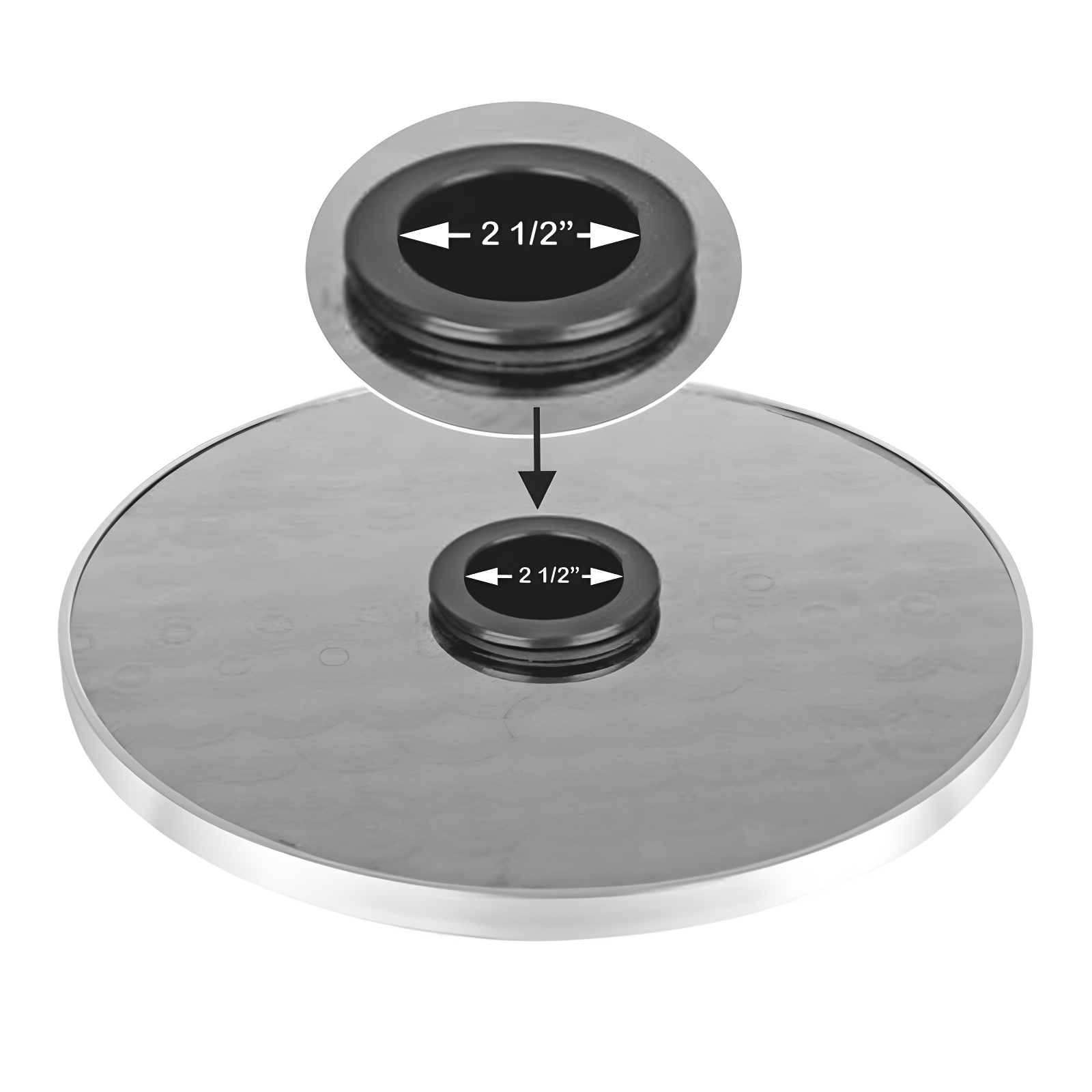 Fire Sense Fire Sense Adjustable Table for Patio Heater Stainless Steel Construction, Fits heaters with 2-1/2” Diameter Posts-16" Diameter