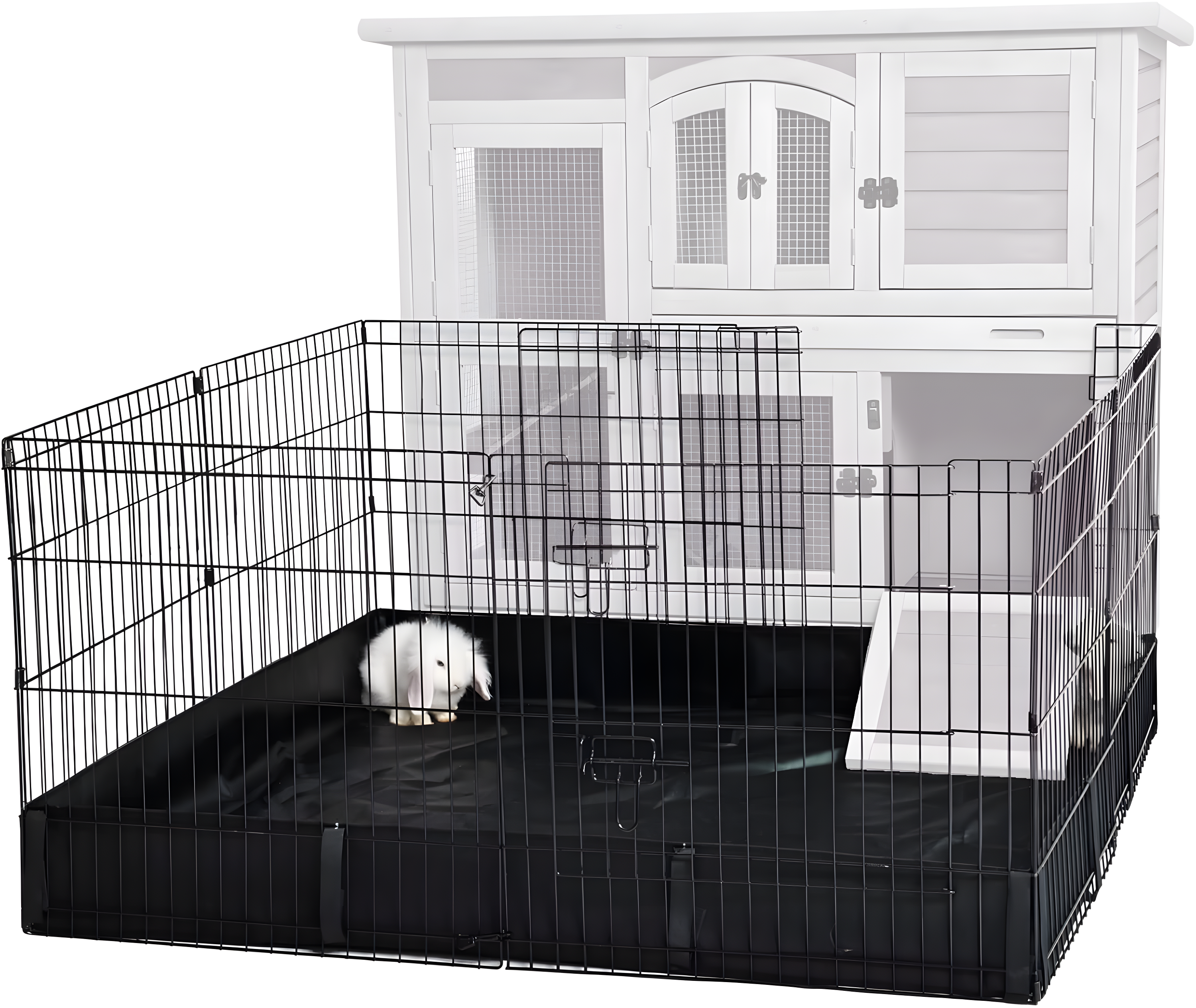 XZ7002 Bunny Cage Gray 51.6"L x 25.2"W x 36.2"H