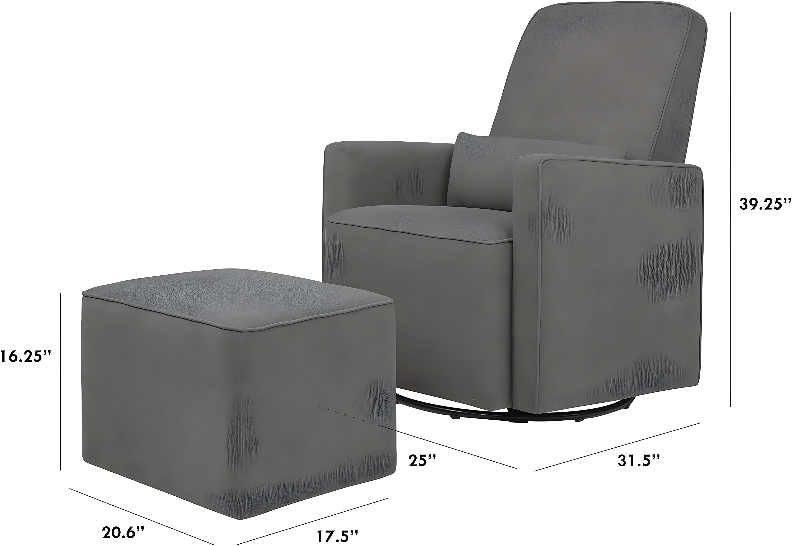 Olive Swivel Glider with Ottoman