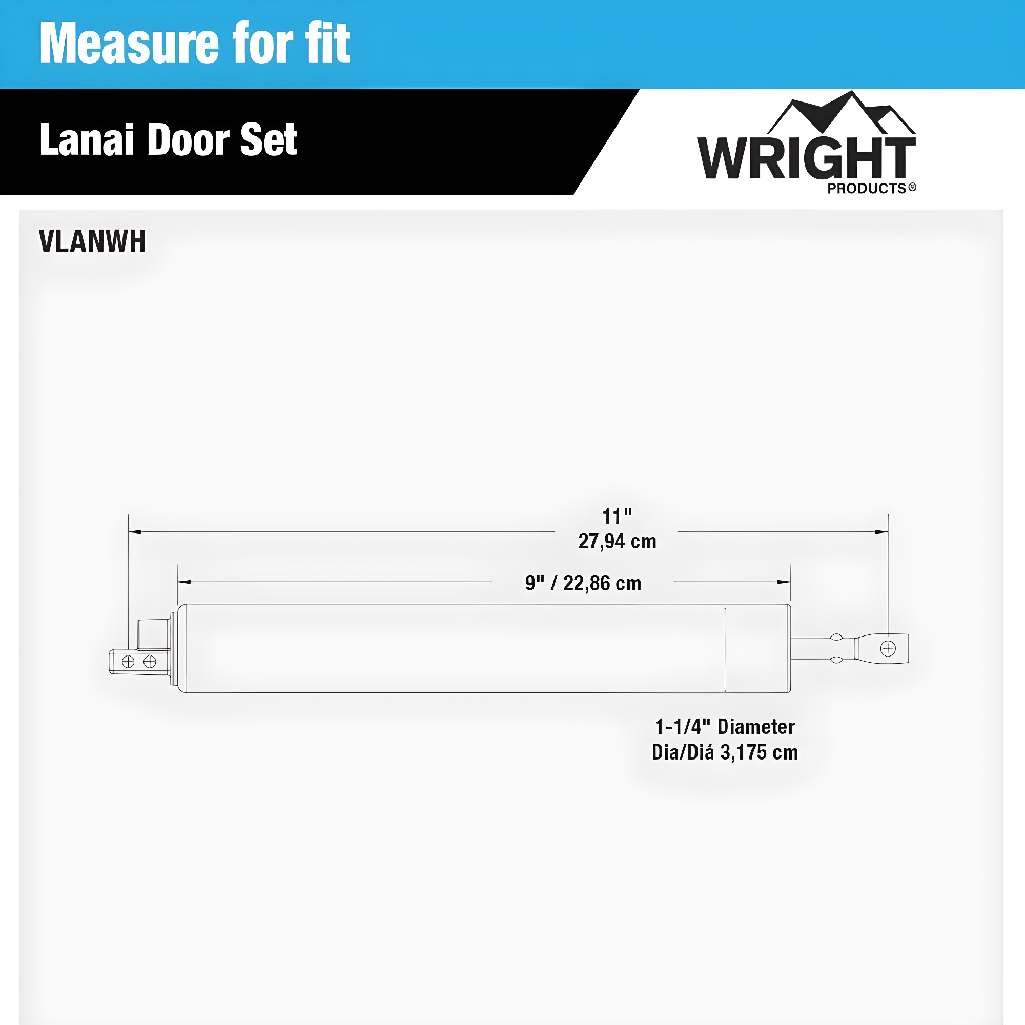 Wright White Steel Lanai Door Repair Kit 1 pk