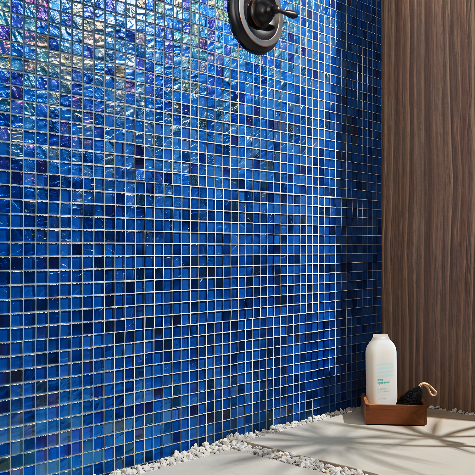 Speckle 11.73" x 11.73" Iridescent 1" Squares Glass Mosaic Wall Tile (0.95 Sq. Ft. / Sheet)