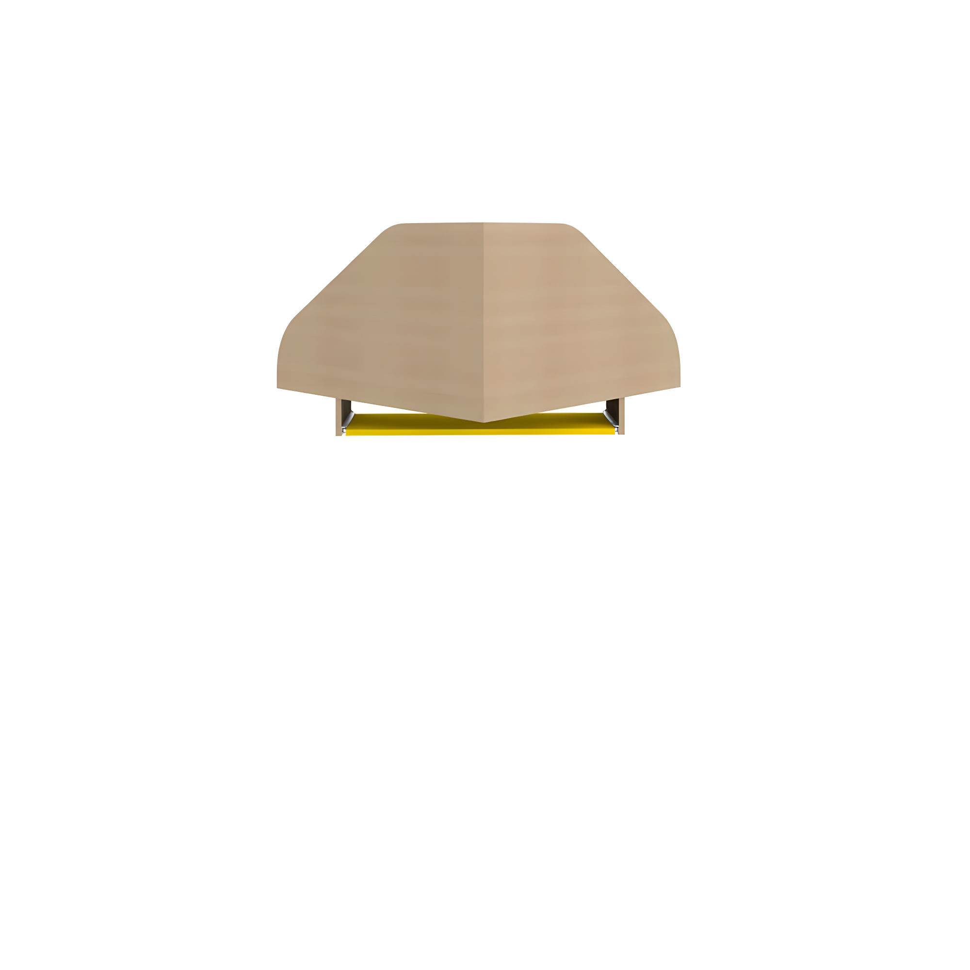 Bradley Floating Corner Desk with Keyboard Shelf in Rustic Brown and Yellow