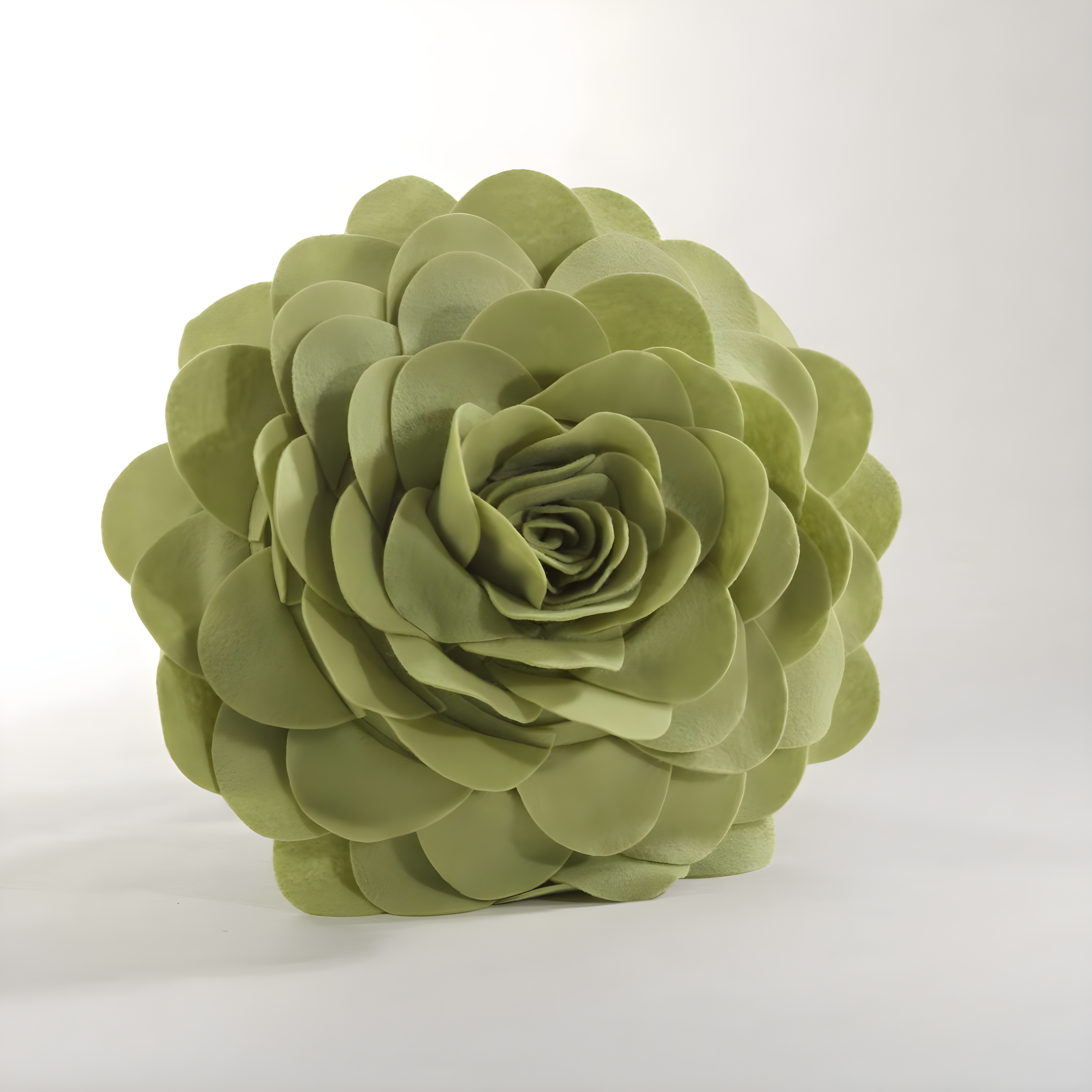 Flower Appliqued Felt Throw Pillow