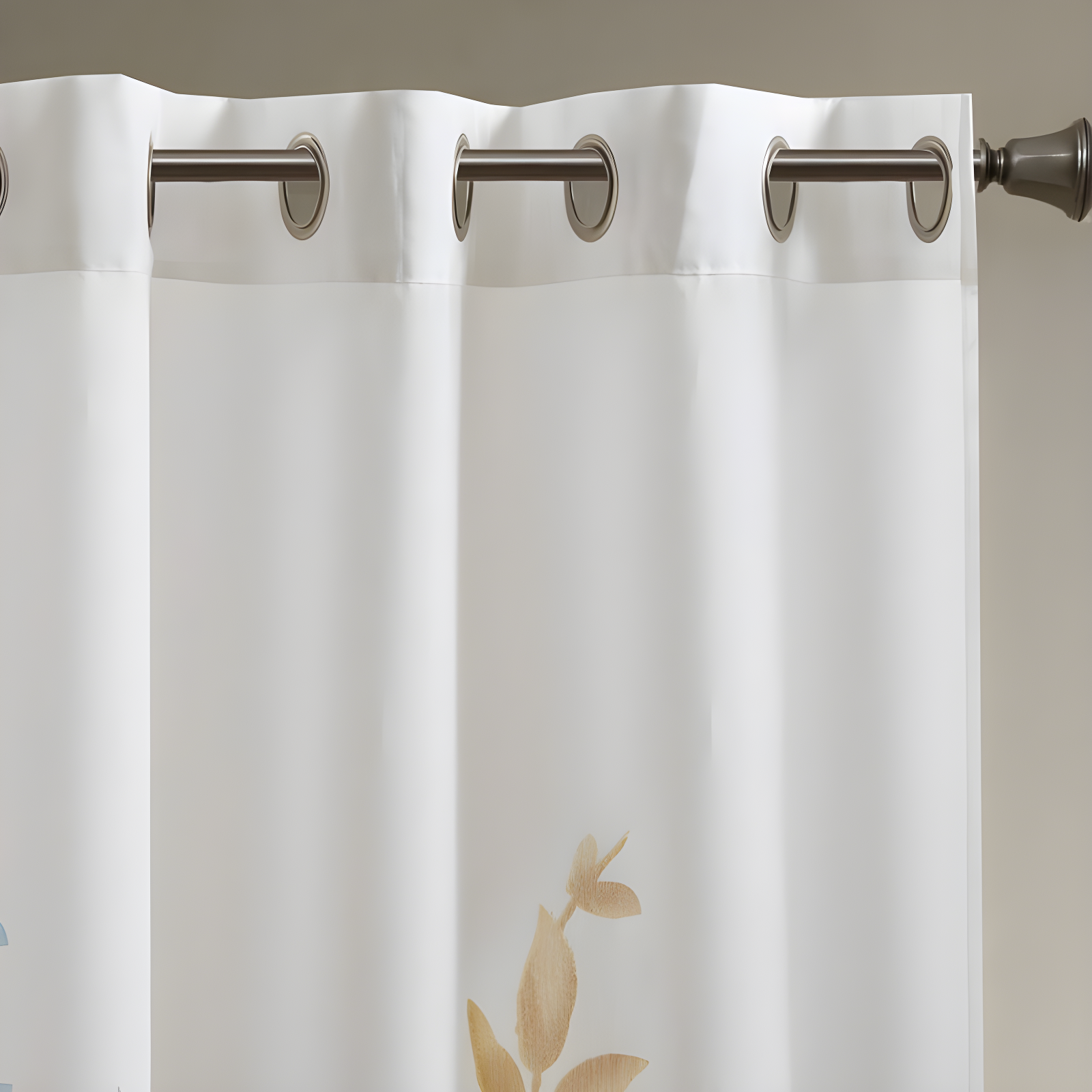 Madison Park Cecily Floral Printed Burnout Sheer Grommet Single Curtain Panel