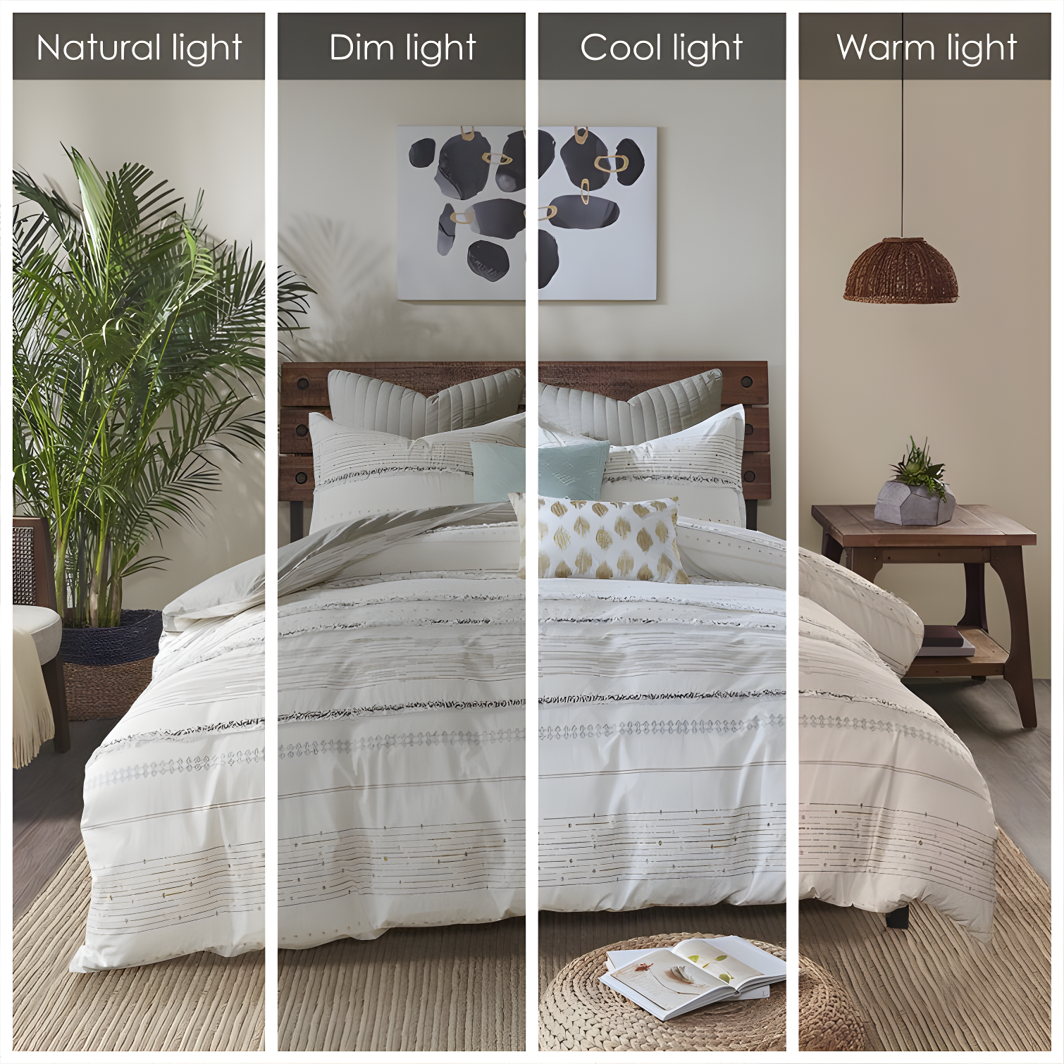 Nea Boho 3-Piece Striped Cotton Duvet Set