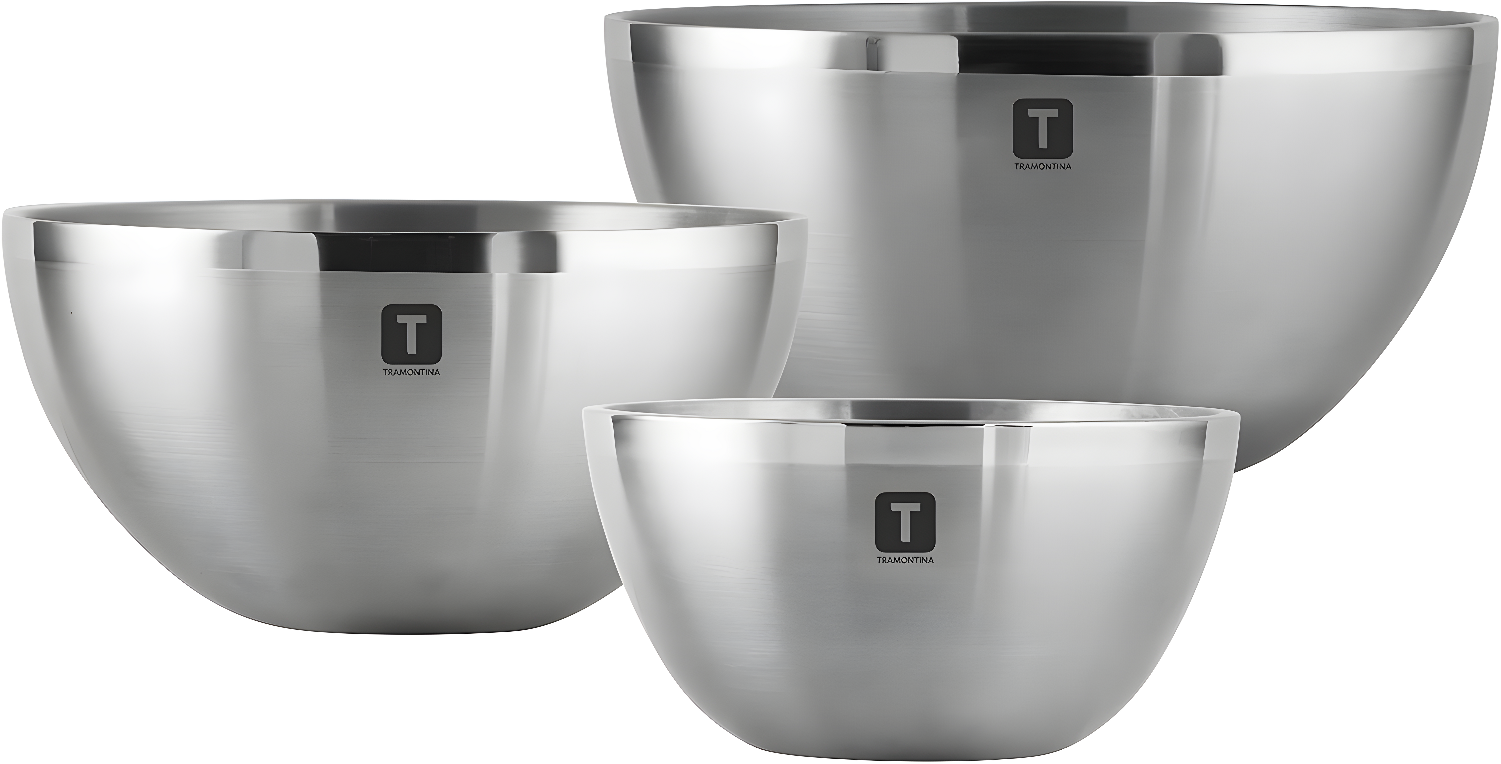 Tramontina Gourmet Double-Wall 3 Piece Stainless Steel Mixing Bowl Set