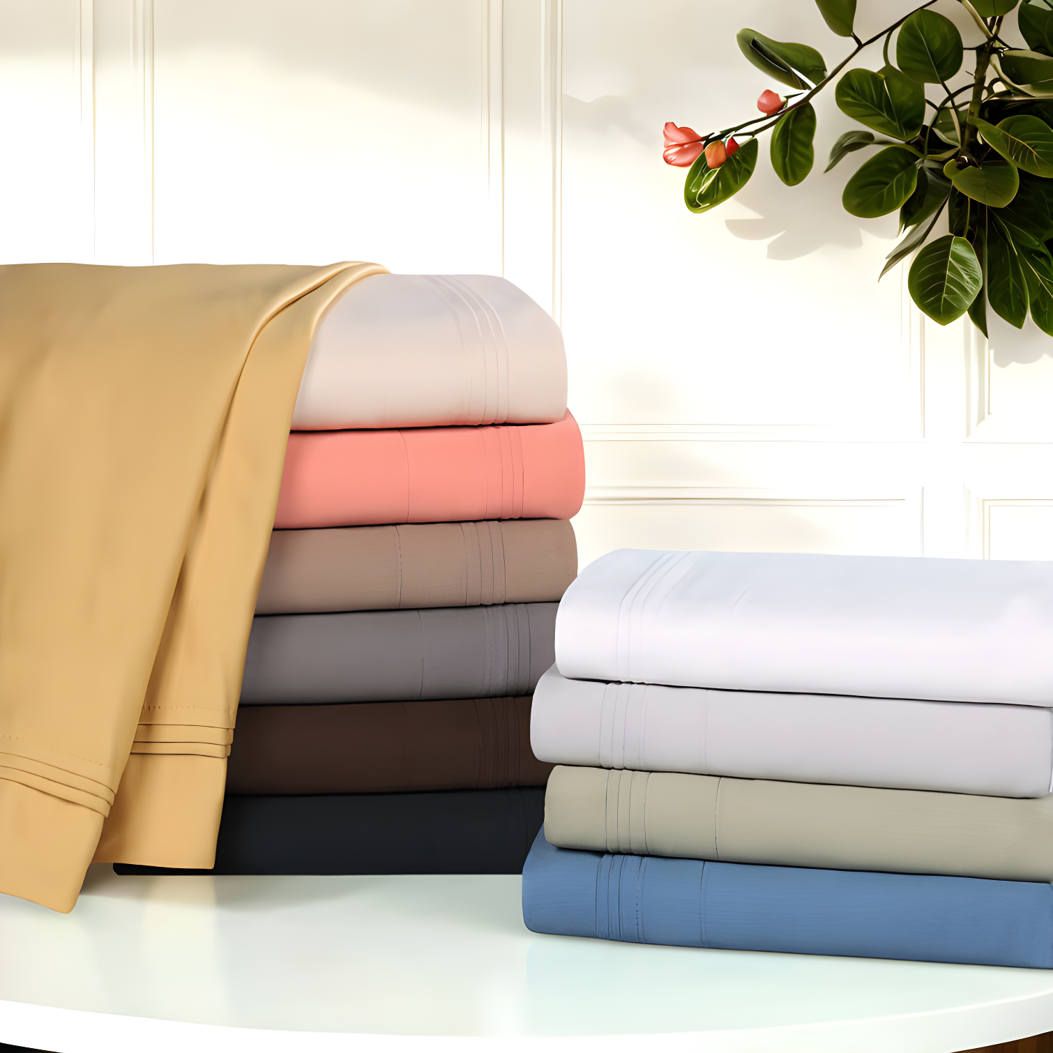 Superior Egyptian Cotton Deep Pocket Solid Luxury 1500 Thread Count Sheet Set
