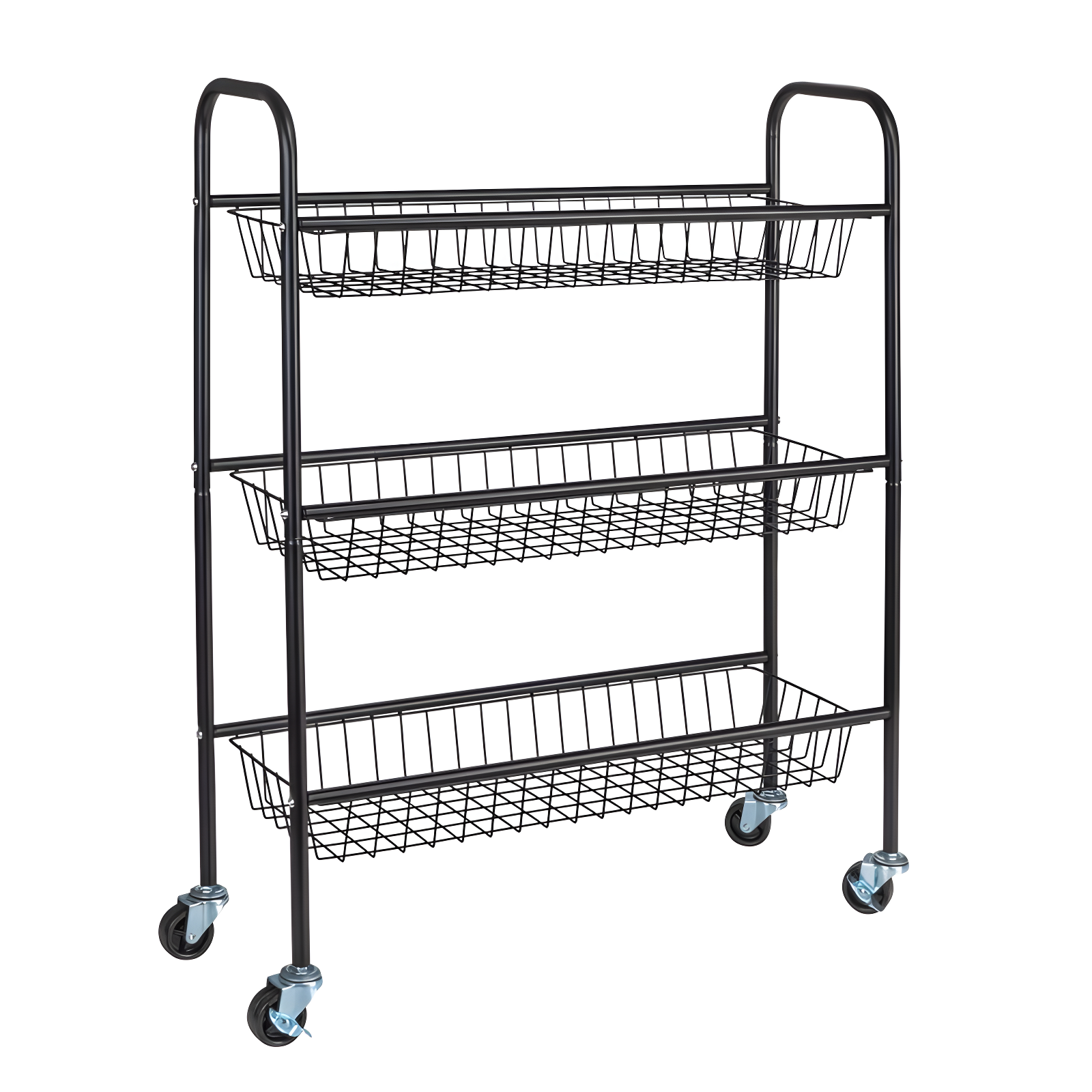 Household Essentials Metal Free Standing Laundry Cart with Wheels