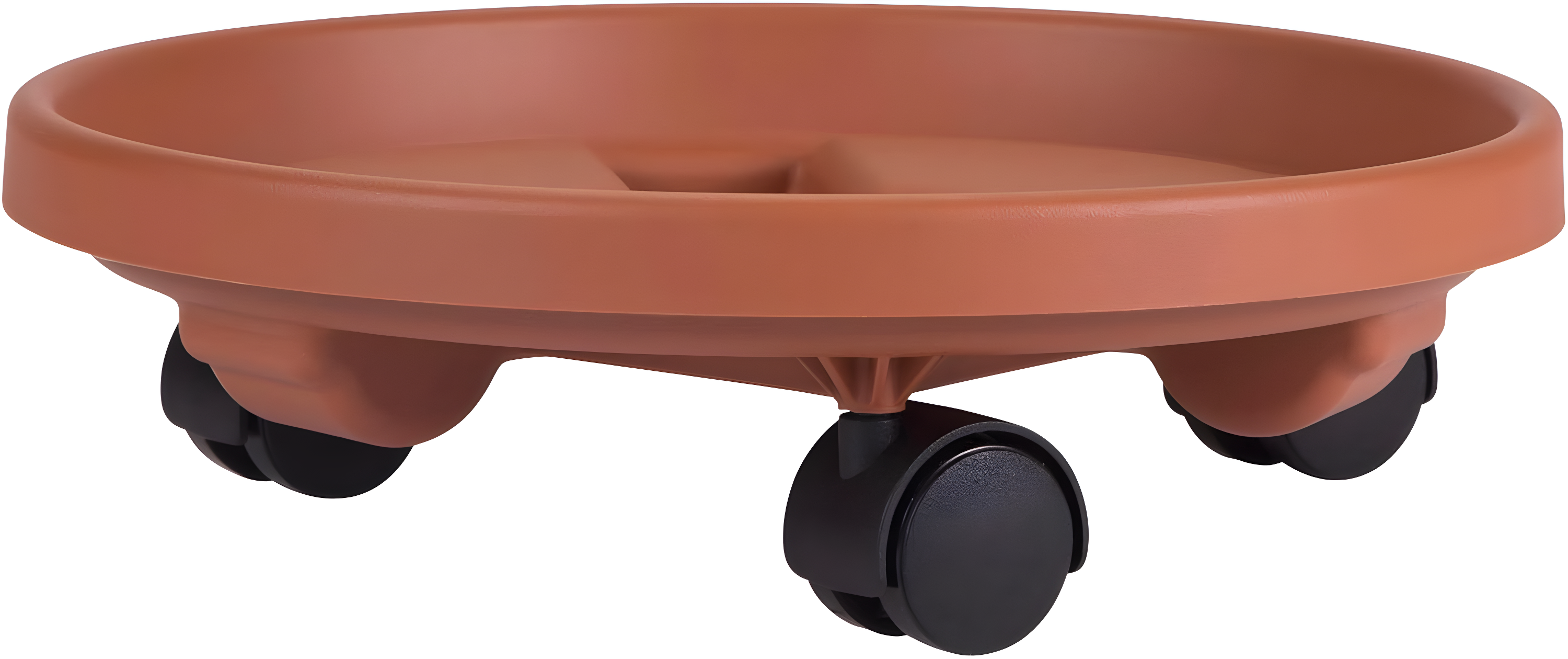 13.86" Plant Stand Caddy with Wheels and Saucer Tray Terracotta - Bloem