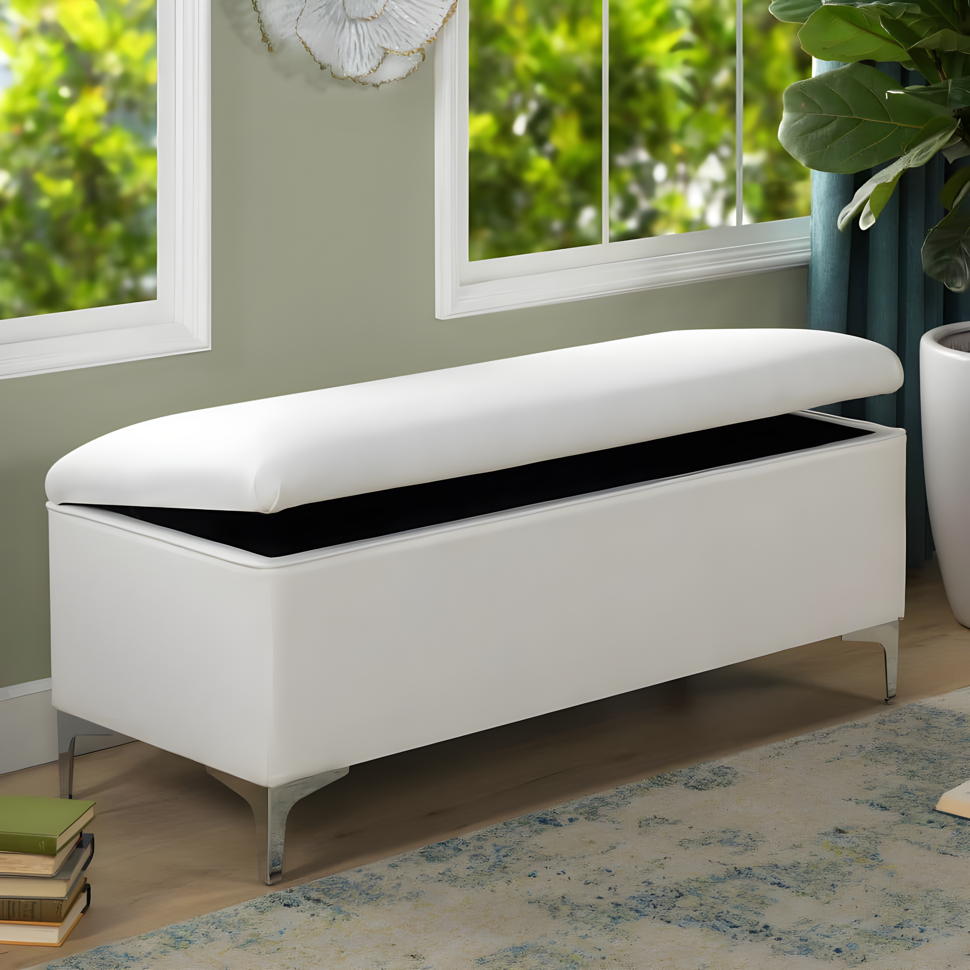 Madelyn Storage Bench Bright White