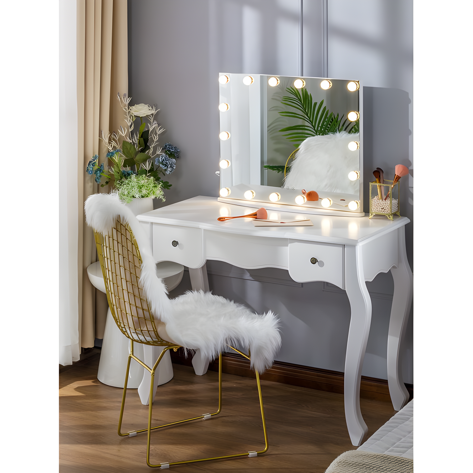 LUXFURNI Flat LED Floor Mirror