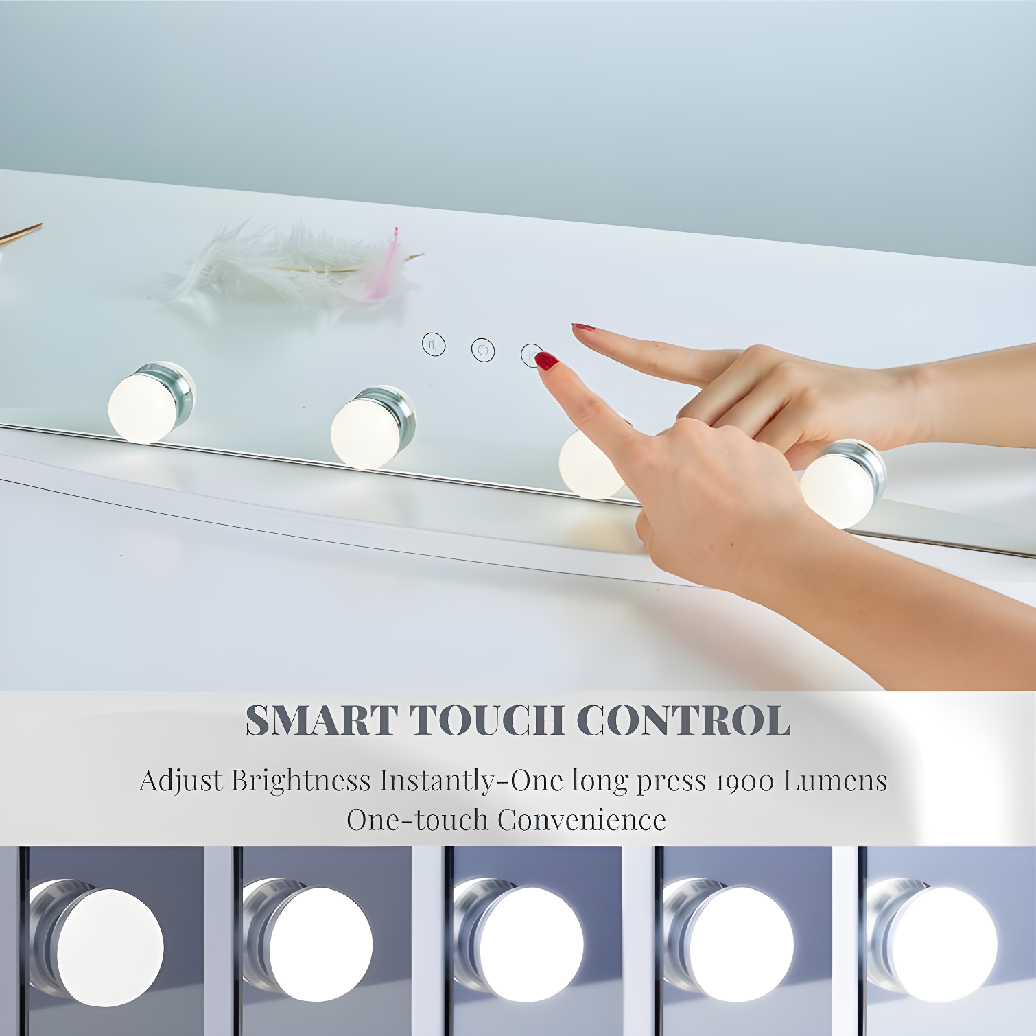 LUXFURNI Flat LED Floor Mirror