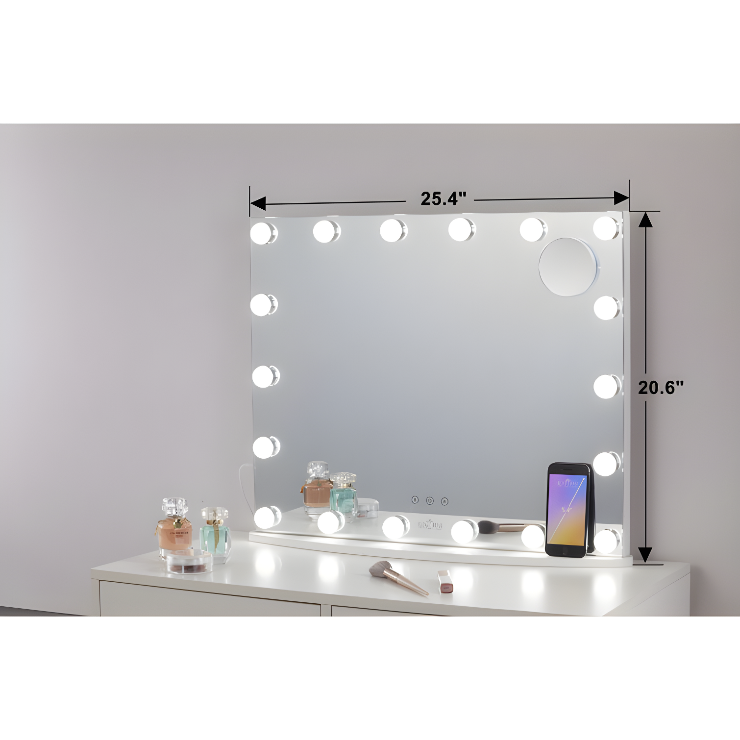 LUXFURNI Flat LED Floor Mirror