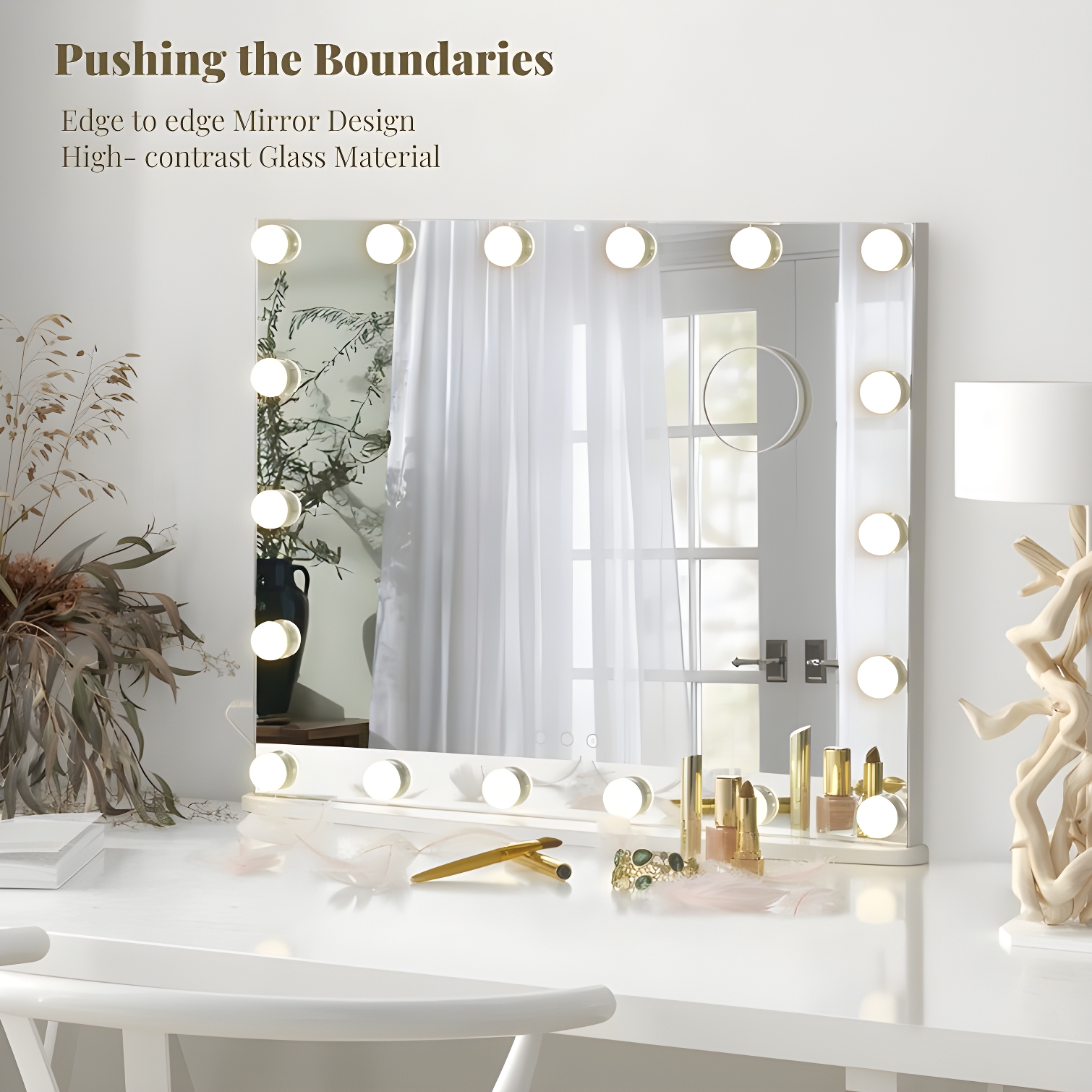 LUXFURNI Flat LED Floor Mirror