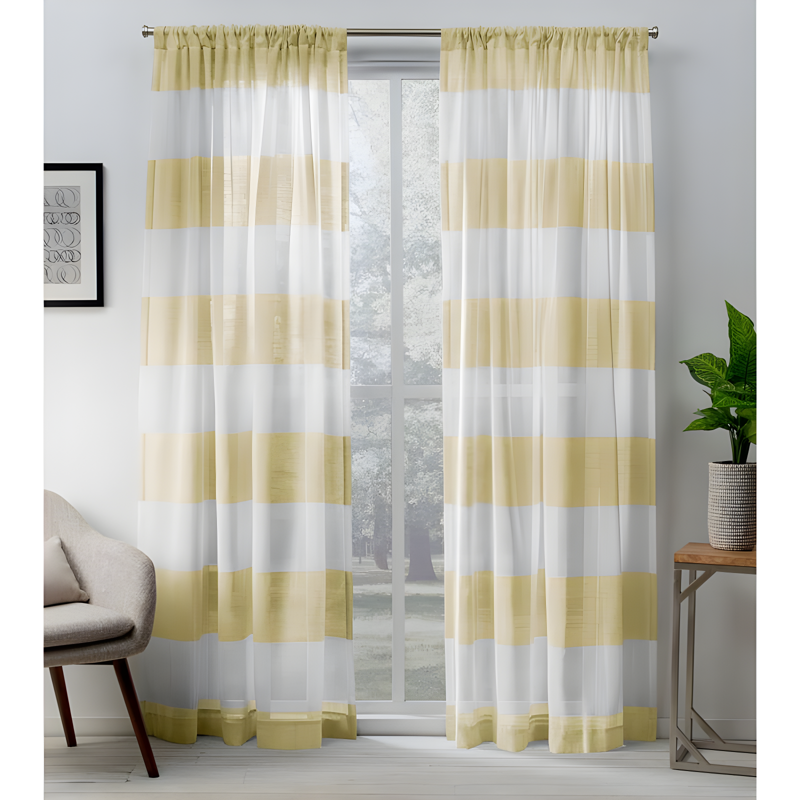 Amalgamated Textiles Darma Synthetic Sheer Curtain Pair