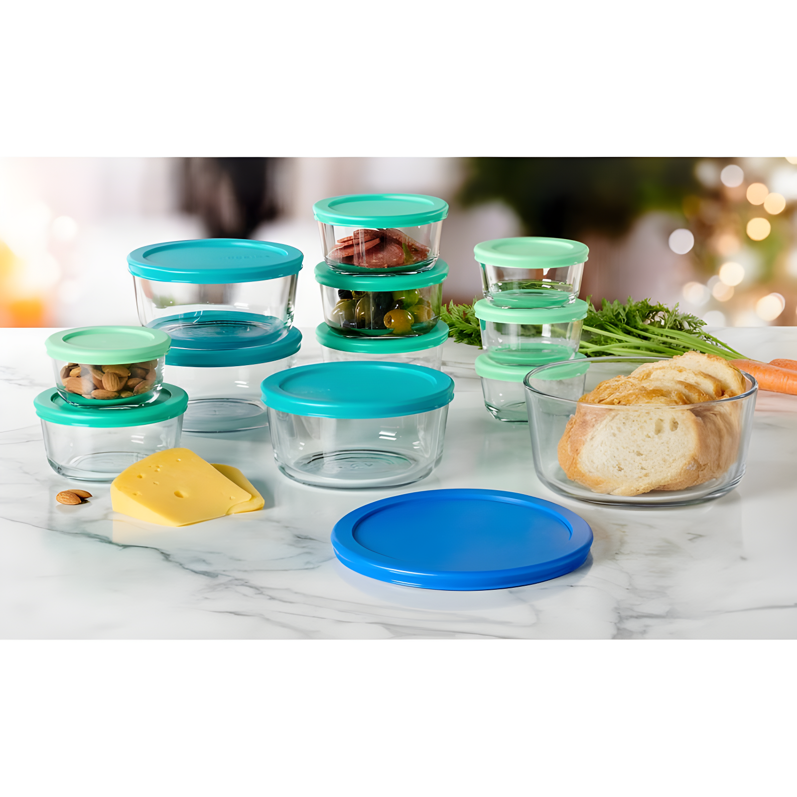Anchor Hocking 24pc Glass SnugFit Food Storage Container Set: Oven & Freezer Safe, Microwave Safe Without Lid, Dishwasher Safe