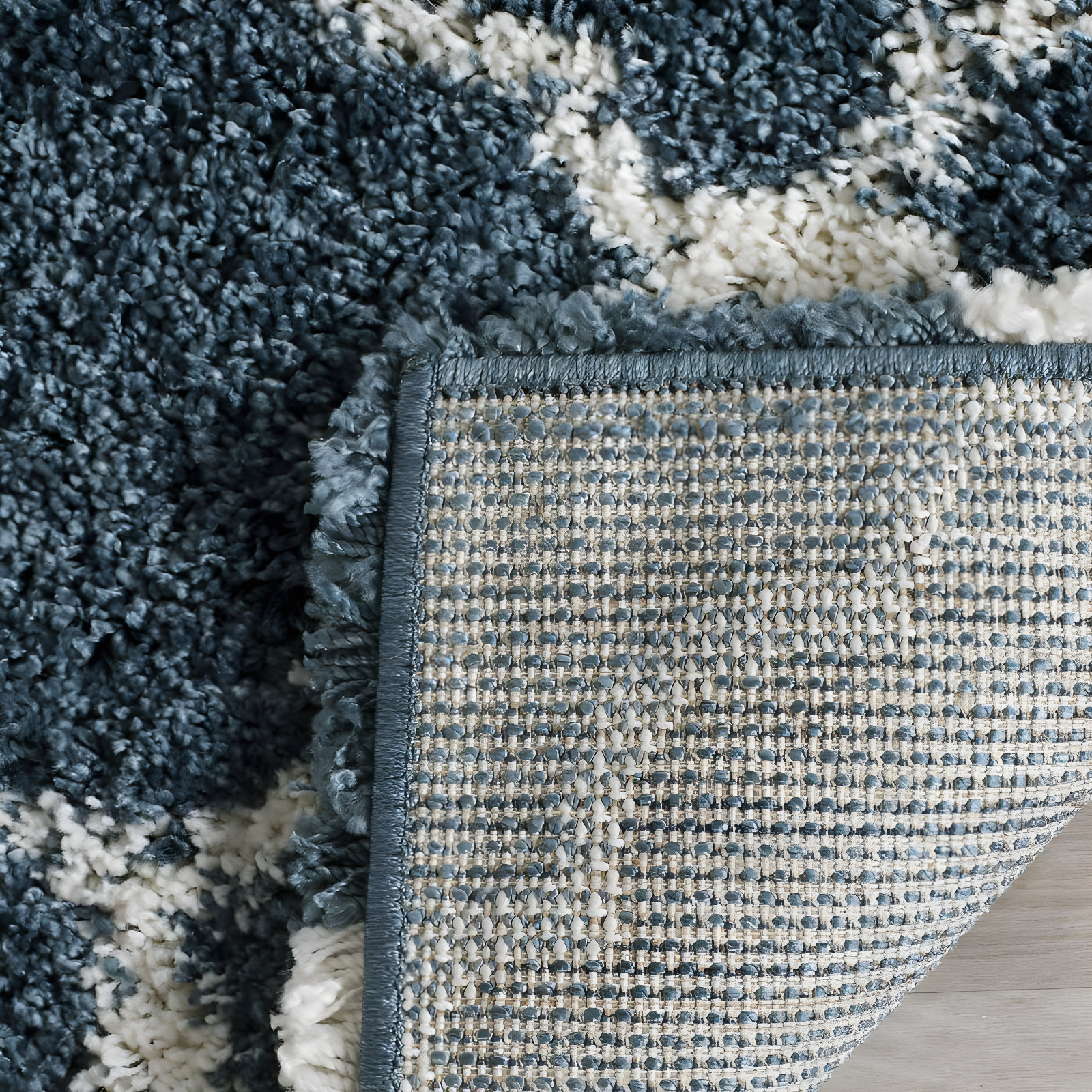 Hudson Shag SGH282 Power Loomed Indoor Area Rug - Slate Blue/Ivory - 4'x6' - Safavieh.