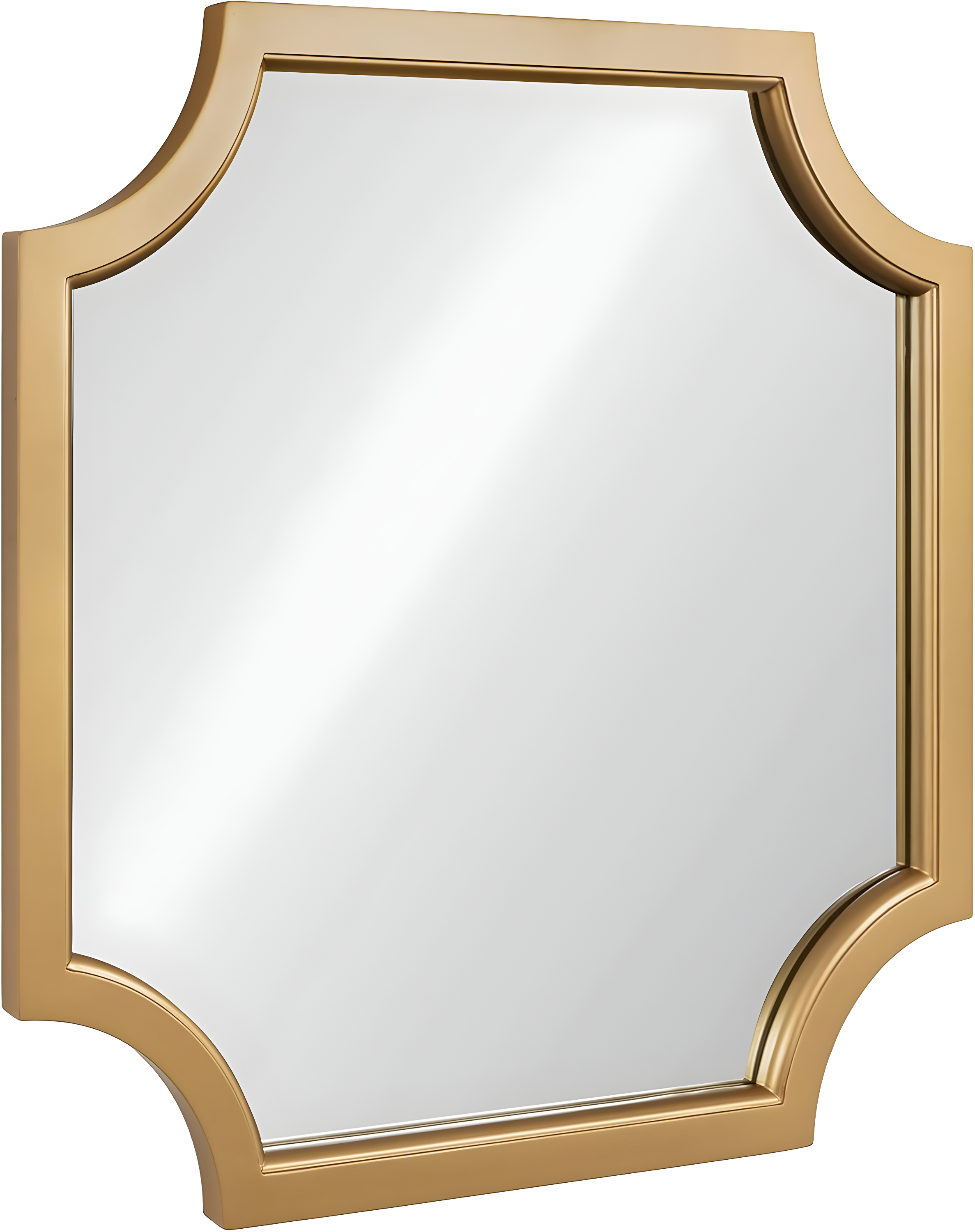 Kate & Laurel All Things Decor 24"x24" Hogan Framed Scallop Wall Mirror Gold: Modern Square No Assembly Required