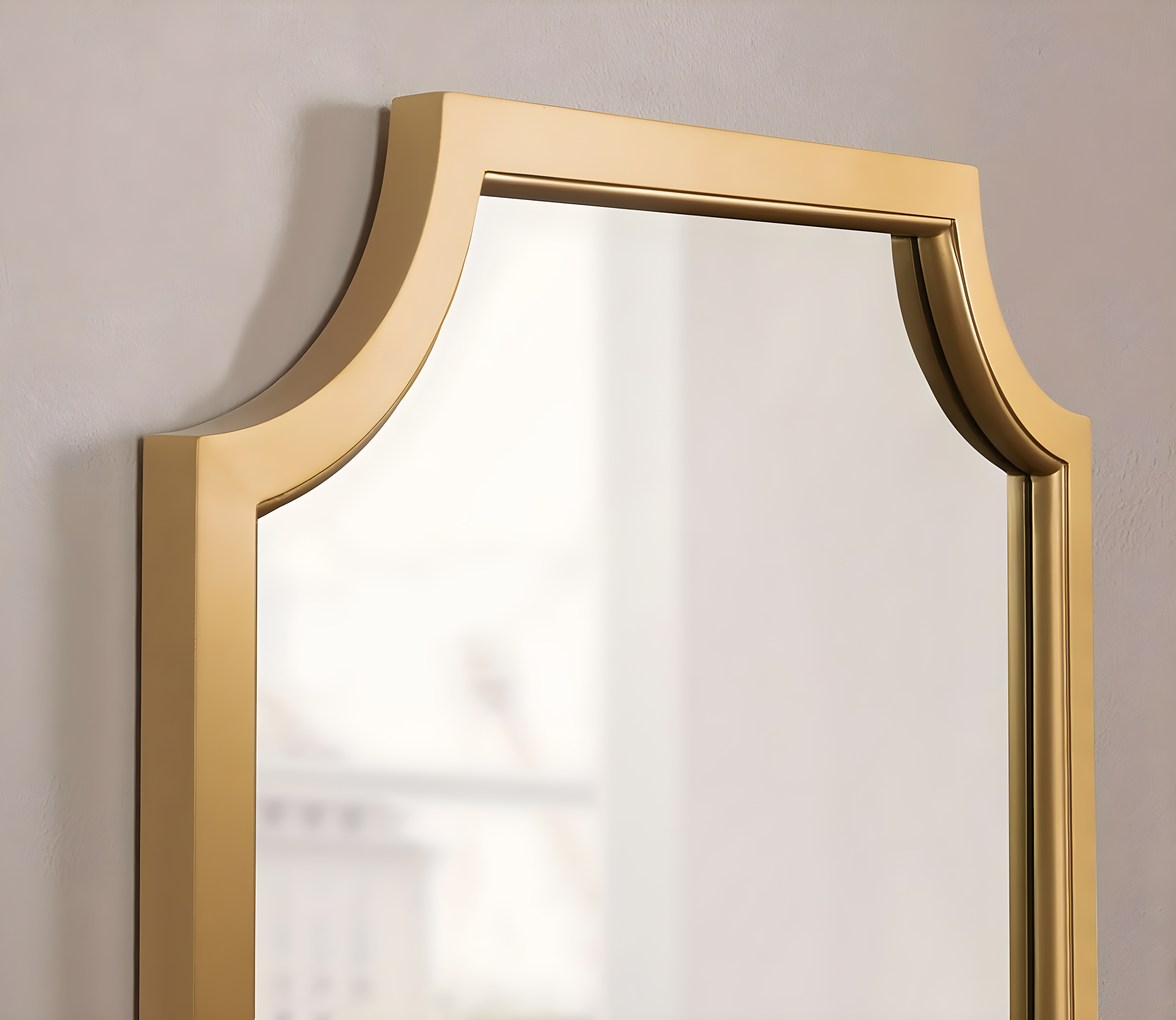 Kate & Laurel All Things Decor 24"x24" Hogan Framed Scallop Wall Mirror Gold: Modern Square No Assembly Required