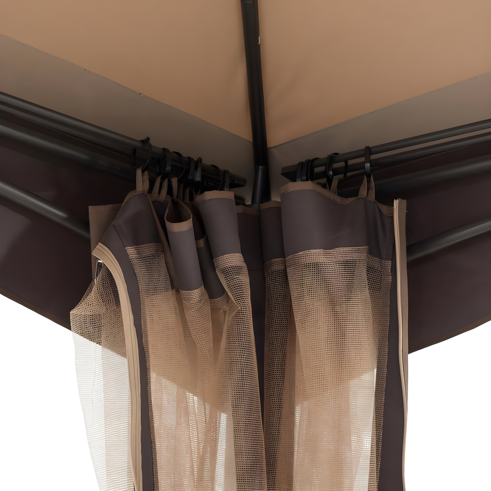 Sunjoy 2 Tone Striped 10.5 x 13 ft. 2 Tier Fabric Topped Steel Gazebo