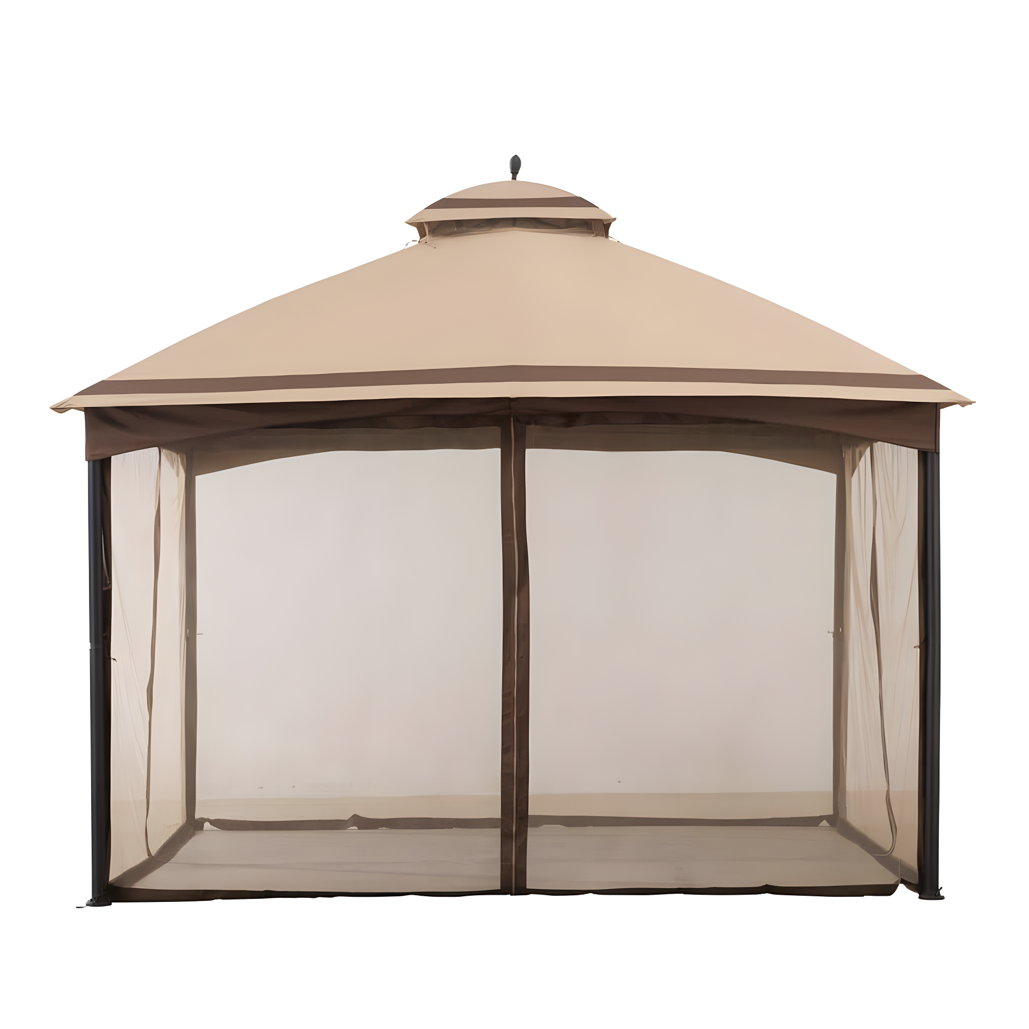 Sunjoy 2 Tone Striped 10.5 x 13 ft. 2 Tier Fabric Topped Steel Gazebo