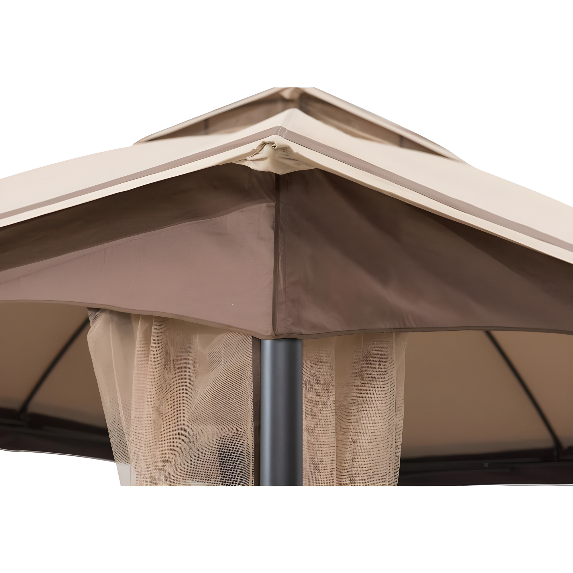 Sunjoy 2 Tone Striped 10.5 x 13 ft. 2 Tier Fabric Topped Steel Gazebo
