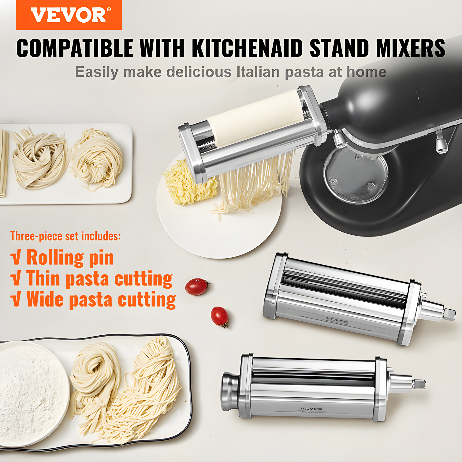 VEVOR VEVOR Pasta Maker Attachment (Set of 3)