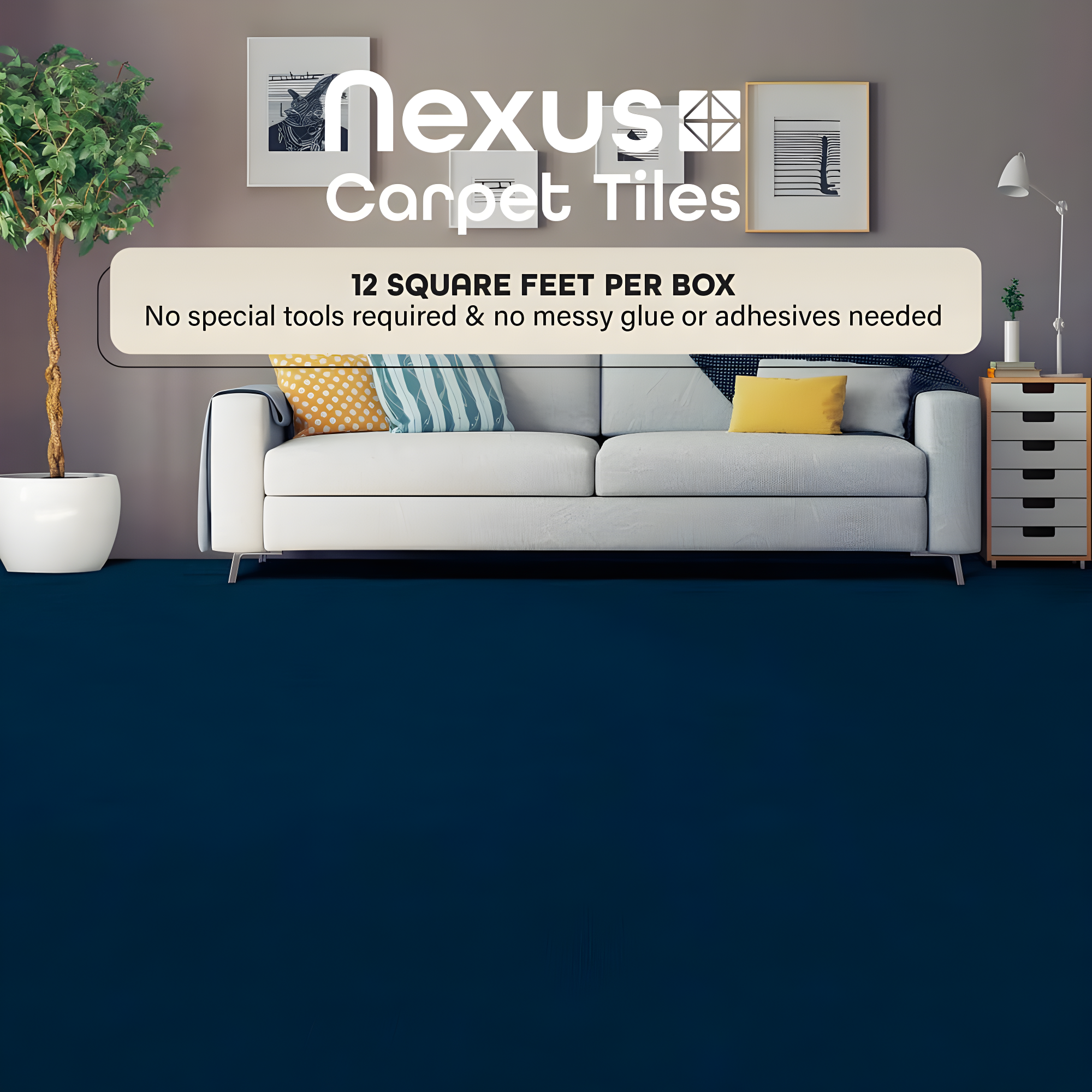 Achim Importing Co Nexus 12'' W x 12'' L Level Loop Adhesive, Peel & Stick Polyester Carpet Tile