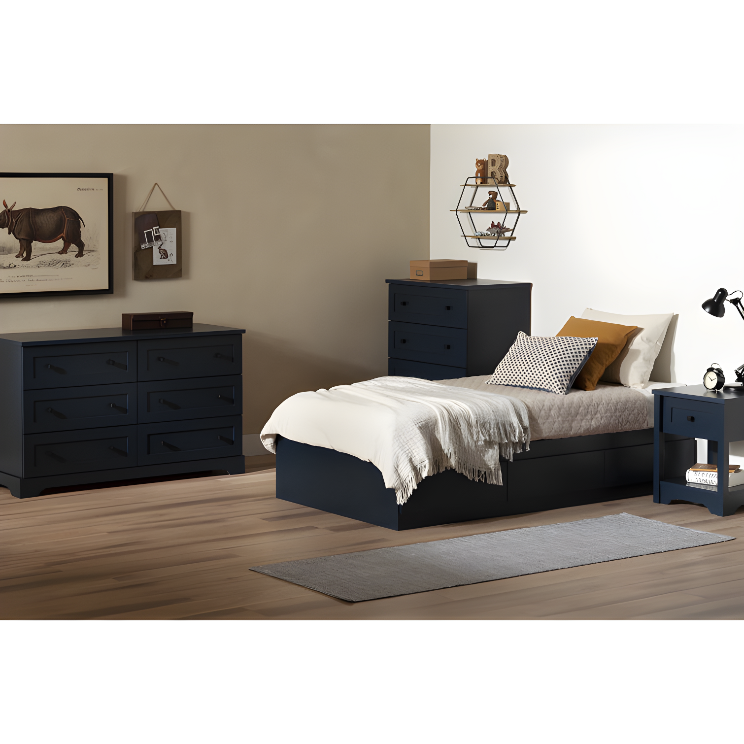 Hazen Twin 3 Drawer Mate's & Captain's Bed by South Side Living