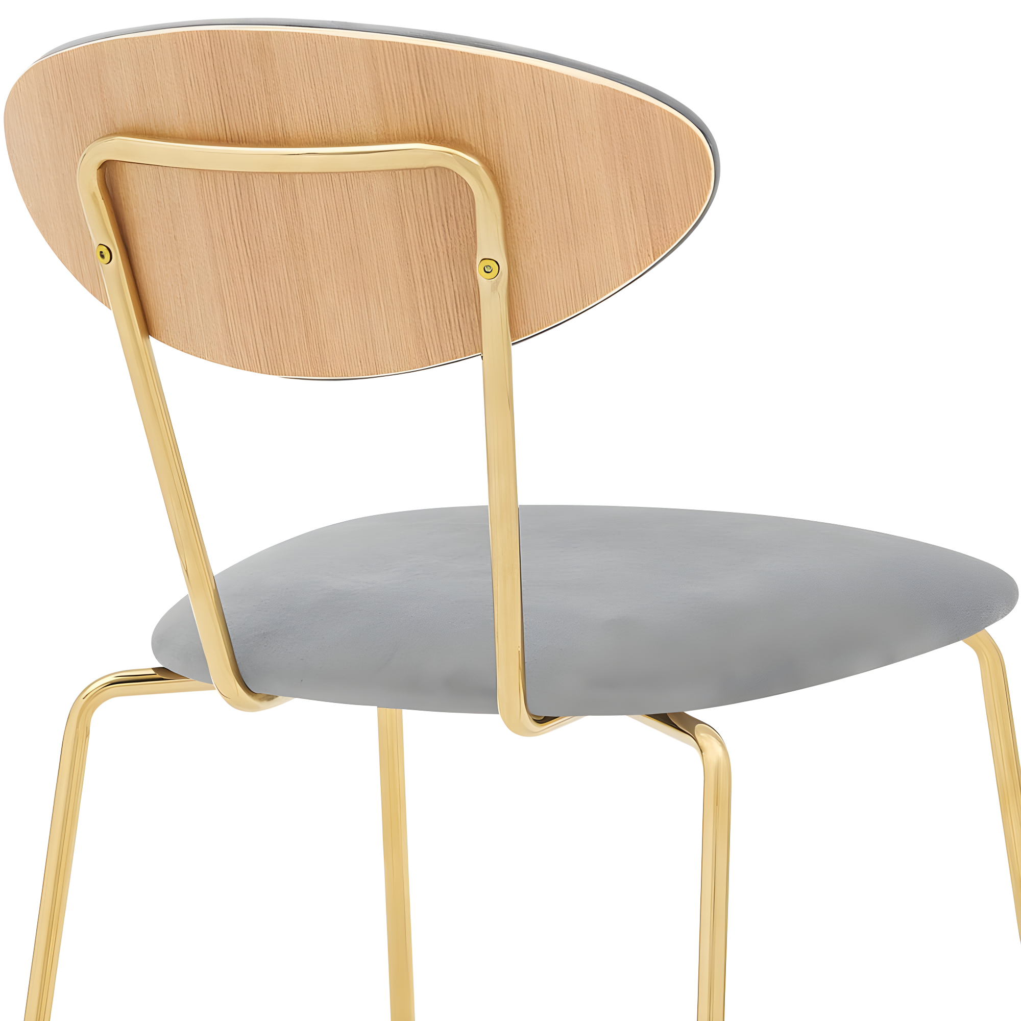 Set of 2 Neo Modern Fabric and Metal Dining Room Chairs Gray/Black - Armen Living: Contemporary, Faux Leather, Comfort Cushion