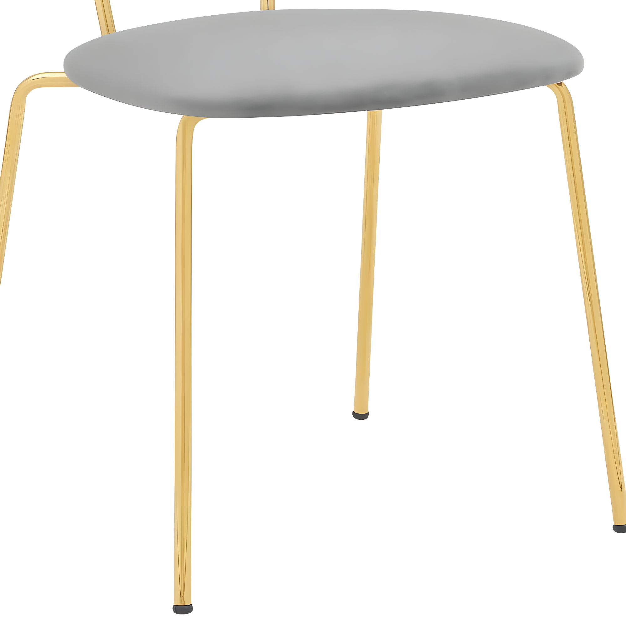 Set of 2 Neo Modern Fabric and Metal Dining Room Chairs Gray/Black - Armen Living: Contemporary, Faux Leather, Comfort Cushion