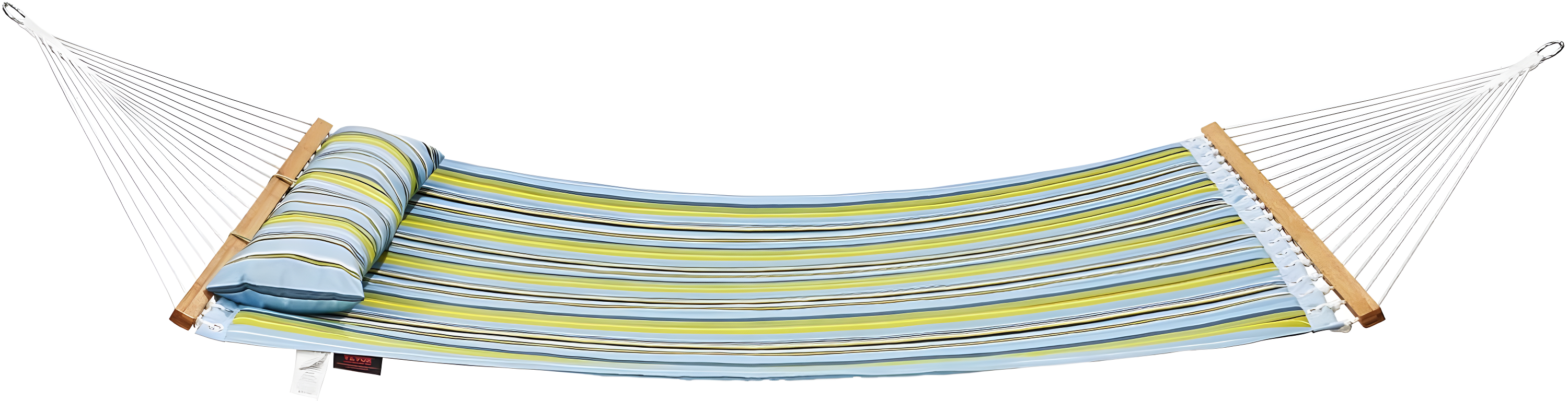 Double Quilted Fabric Hammock 12 ft. Double Hammock with Hardwood Spreader Bars 2 Person Quilted Hammock