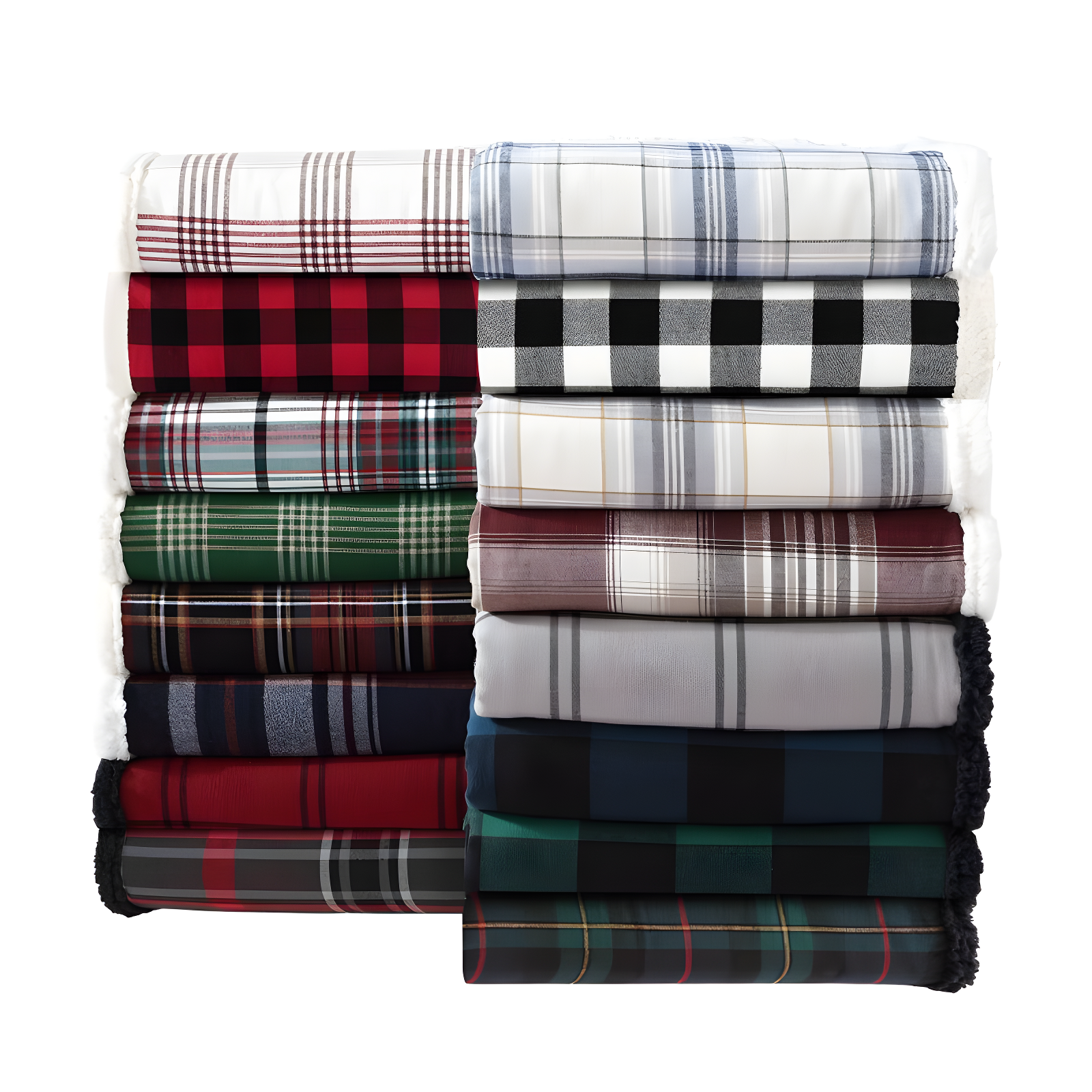 Eddie Bauer Printed Flannel/Sherpa Throw Blankets