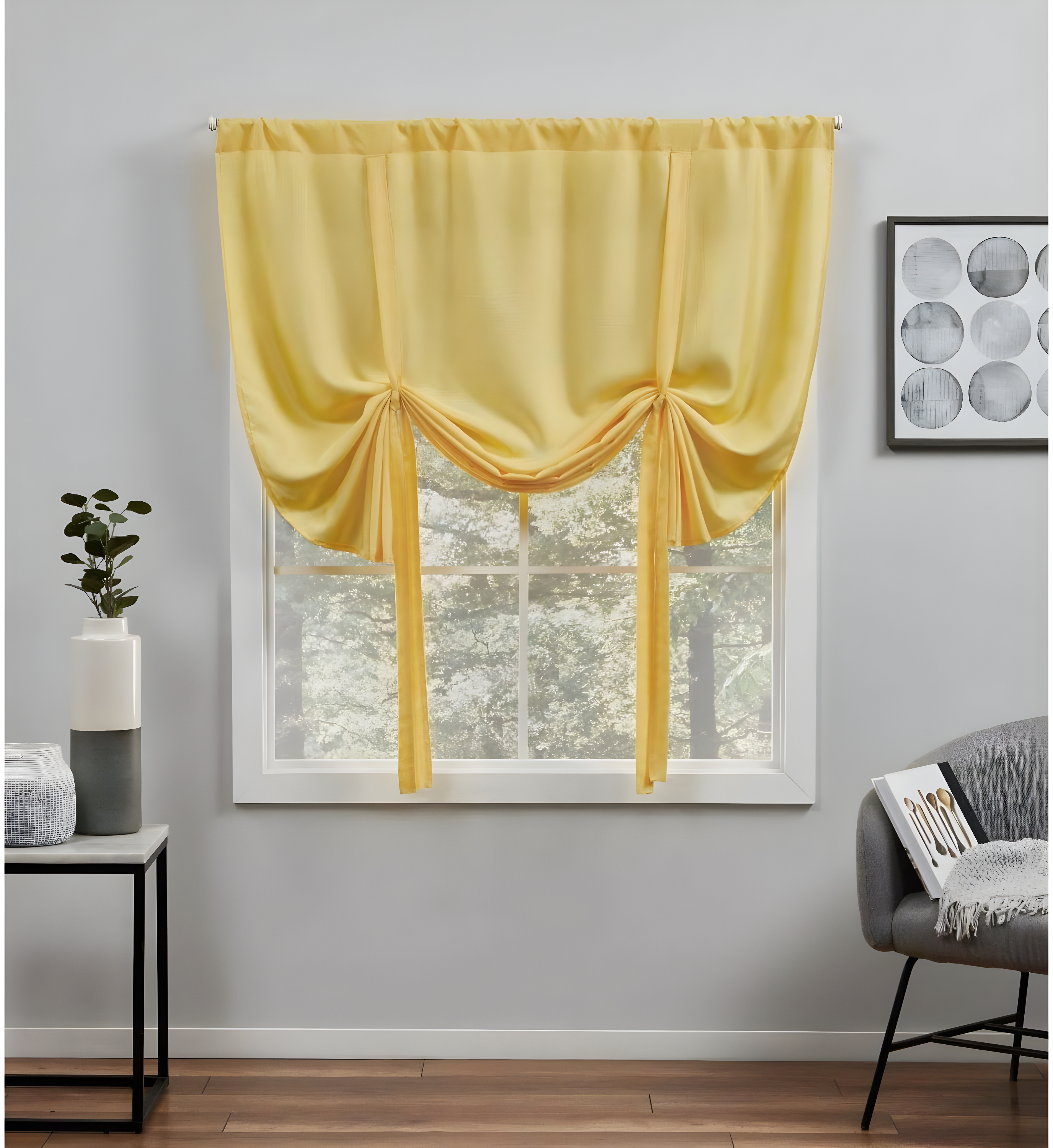 Amalgamated Textiles Exclusive Home Loha Light Filtering Rod Pocket Tie Up Shade