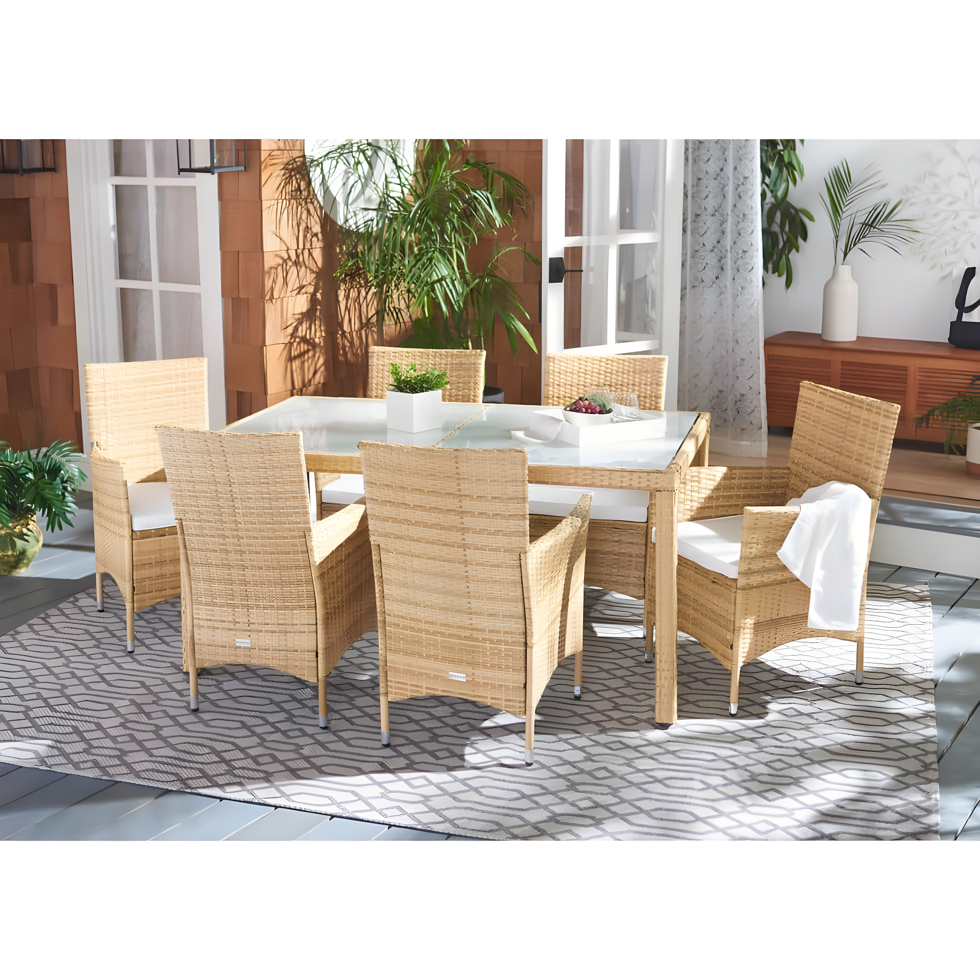 Daxin 6 - Person Rectangular Outdoor Dining Set