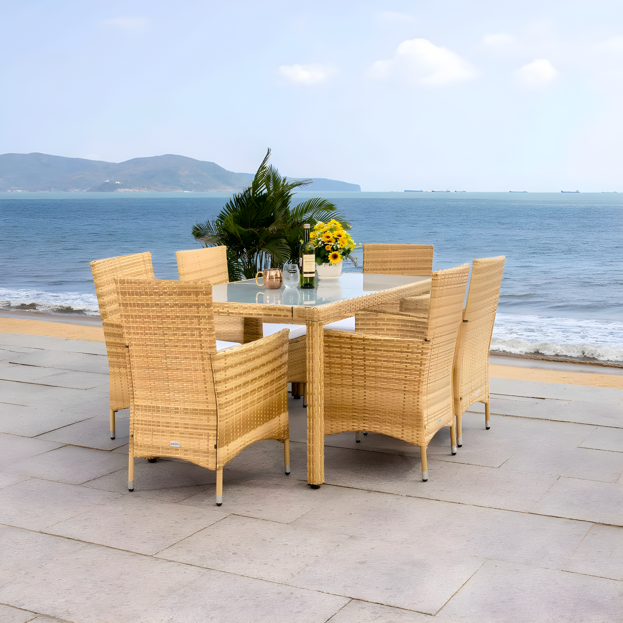 Daxin 6 - Person Rectangular Outdoor Dining Set