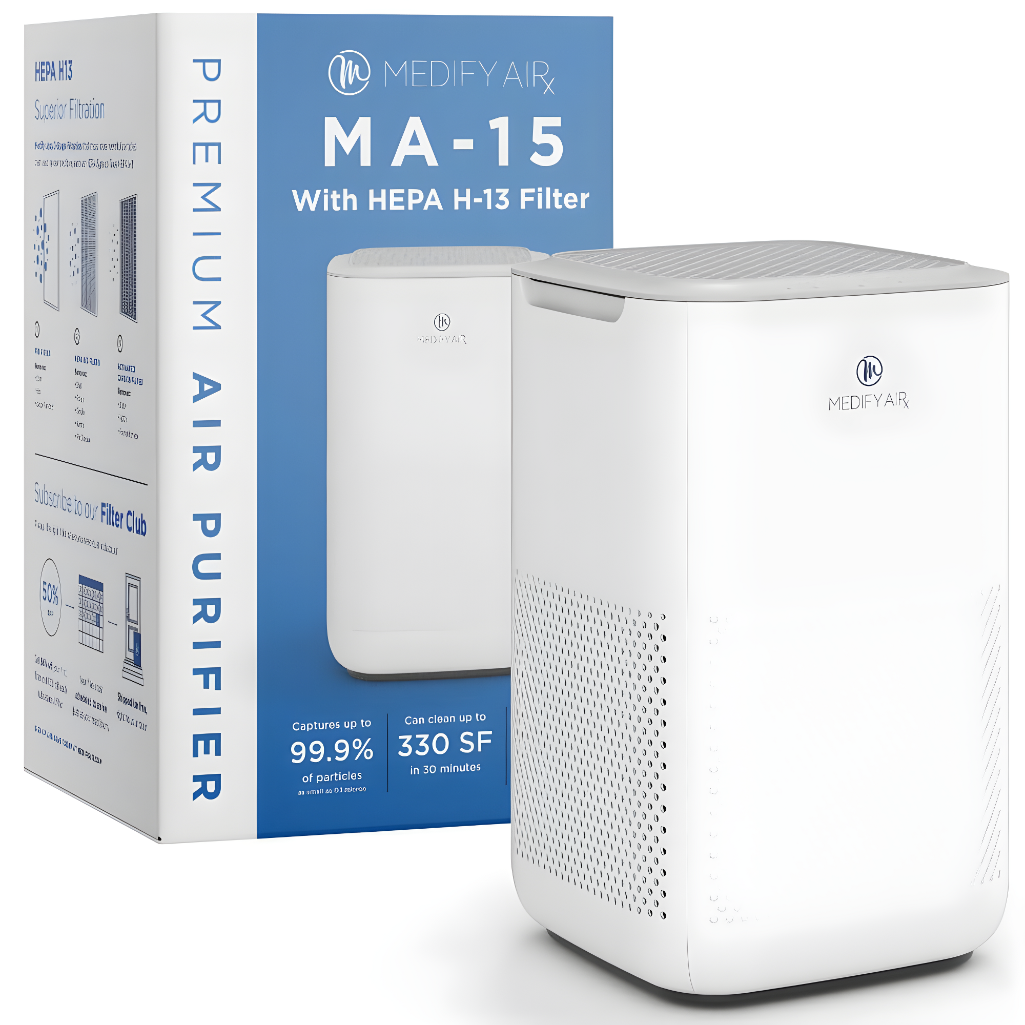 Invenitiah Medify MA-15 Air Purifier With True HEPA H13 Filter | 585 Ft² Coverage In 1Hr For Allergens, Smoke, Wildfires, Dust, Odors, Pollen, Pet Dander | Quiet 99.9% Removal To 0.1 Microns 2-Pack | Wayfair