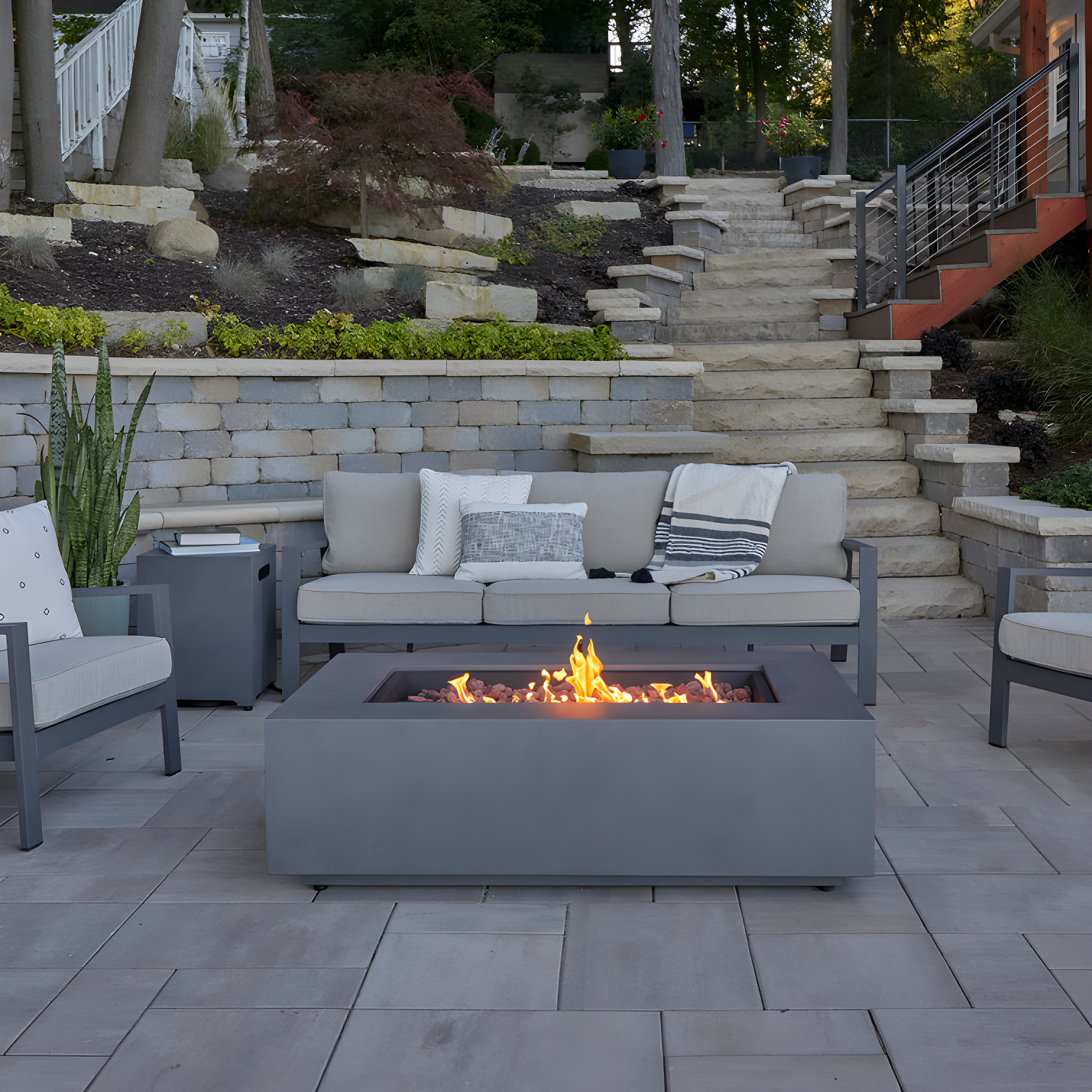 AEGEAN Propane / Natural Gas Outdoor Fire Pit Table