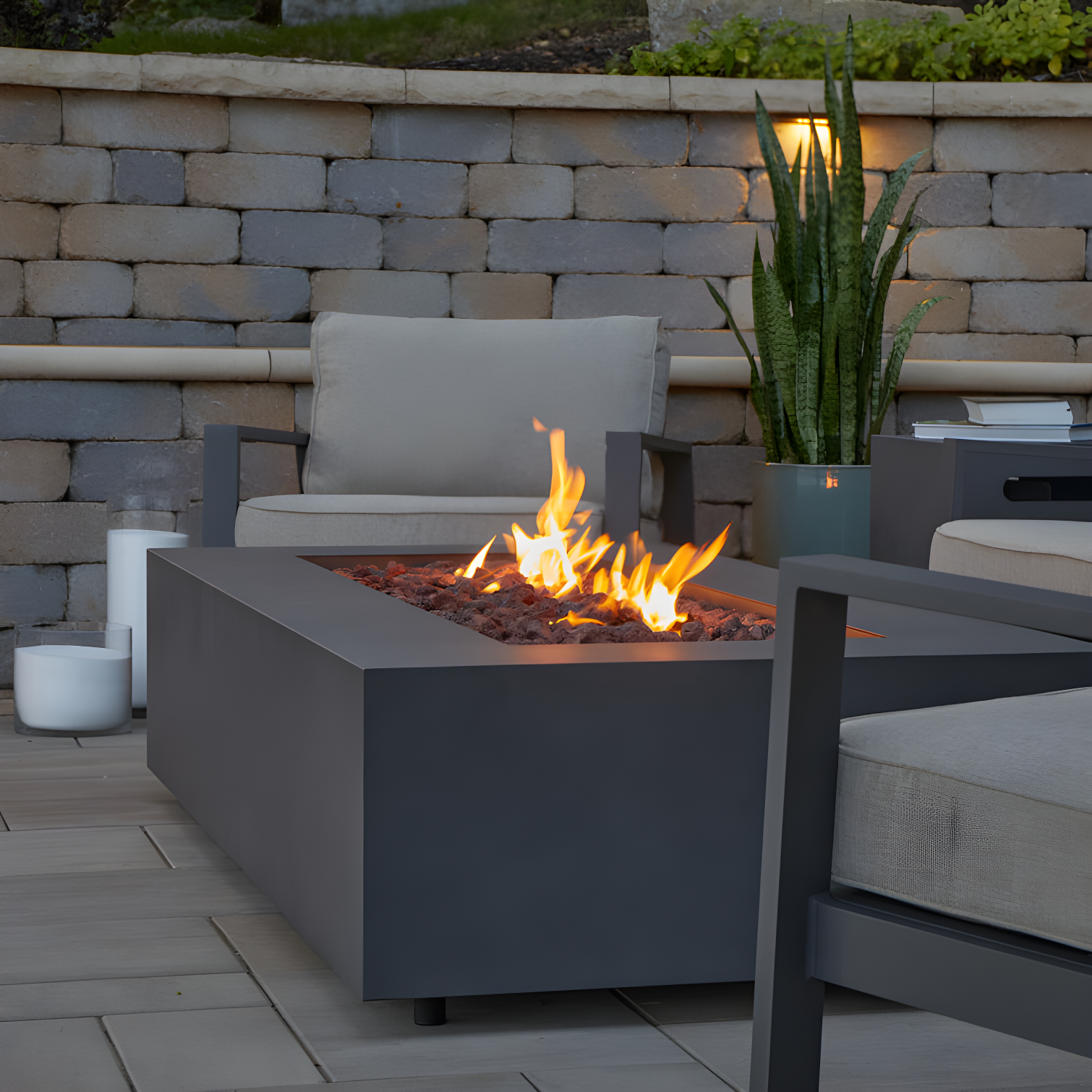 AEGEAN Propane / Natural Gas Outdoor Fire Pit Table