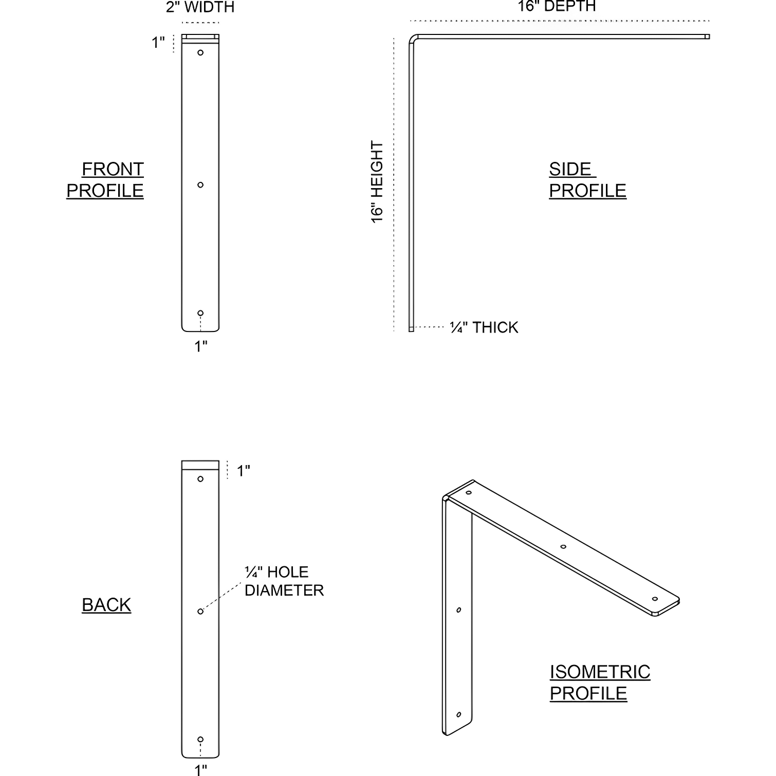 Hamilton H 2'' W D Metal Bracket / Corbel