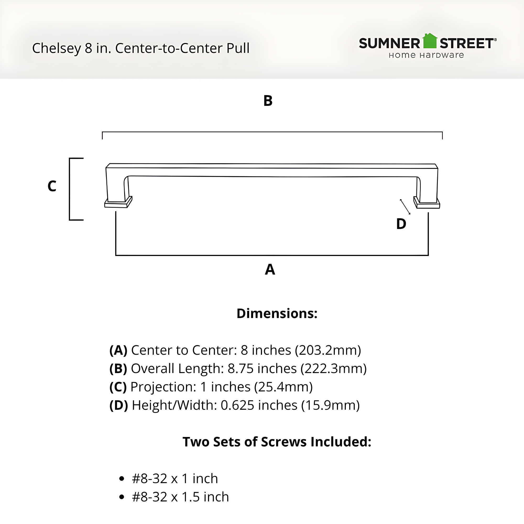 Chelsey 8" Center to Center Bar Pull