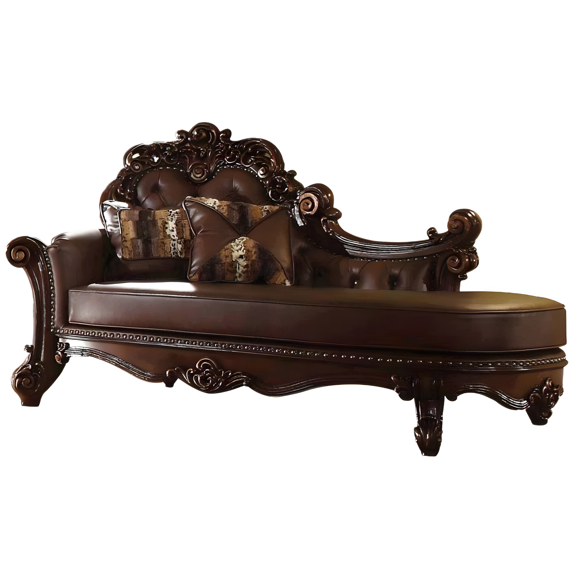 Andrew Home Studio Fonzo Faux Leather Chaise Lounge