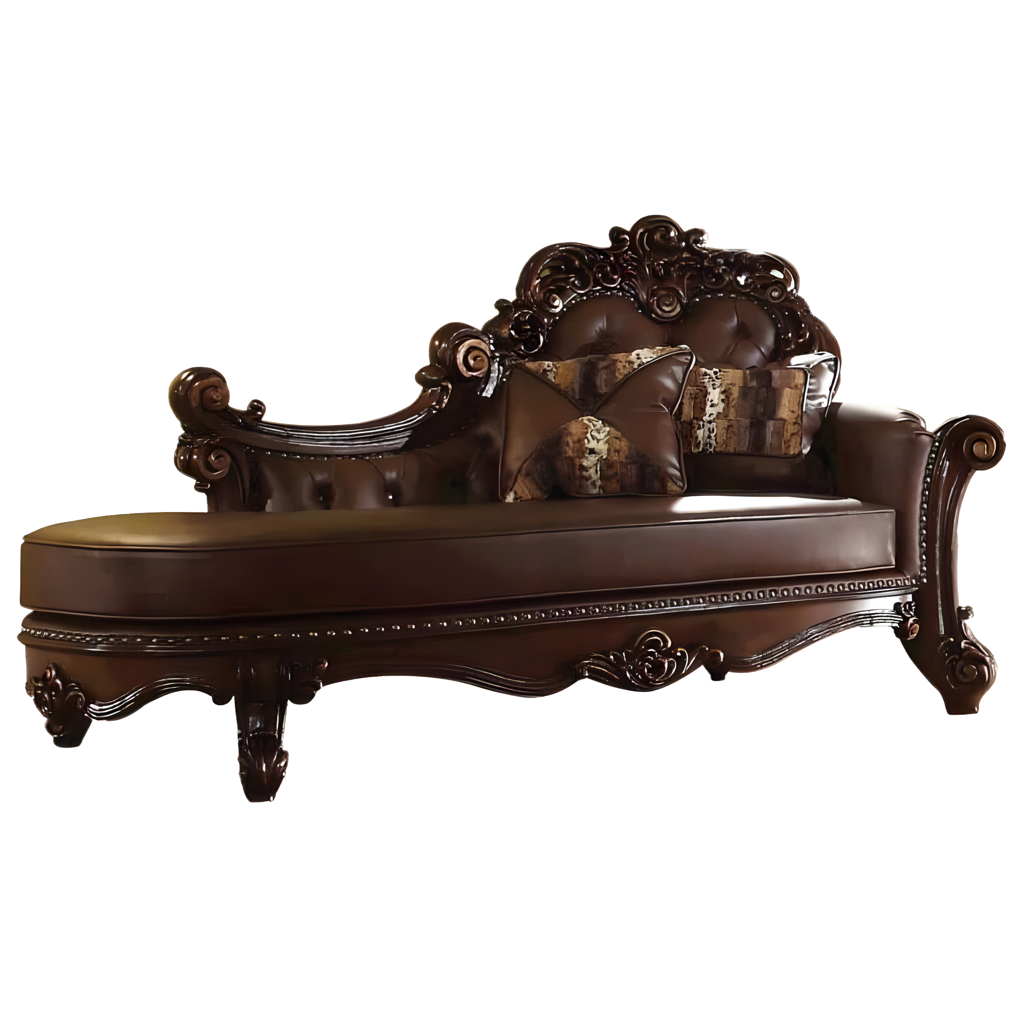 Andrew Home Studio Fonzo Faux Leather Chaise Lounge