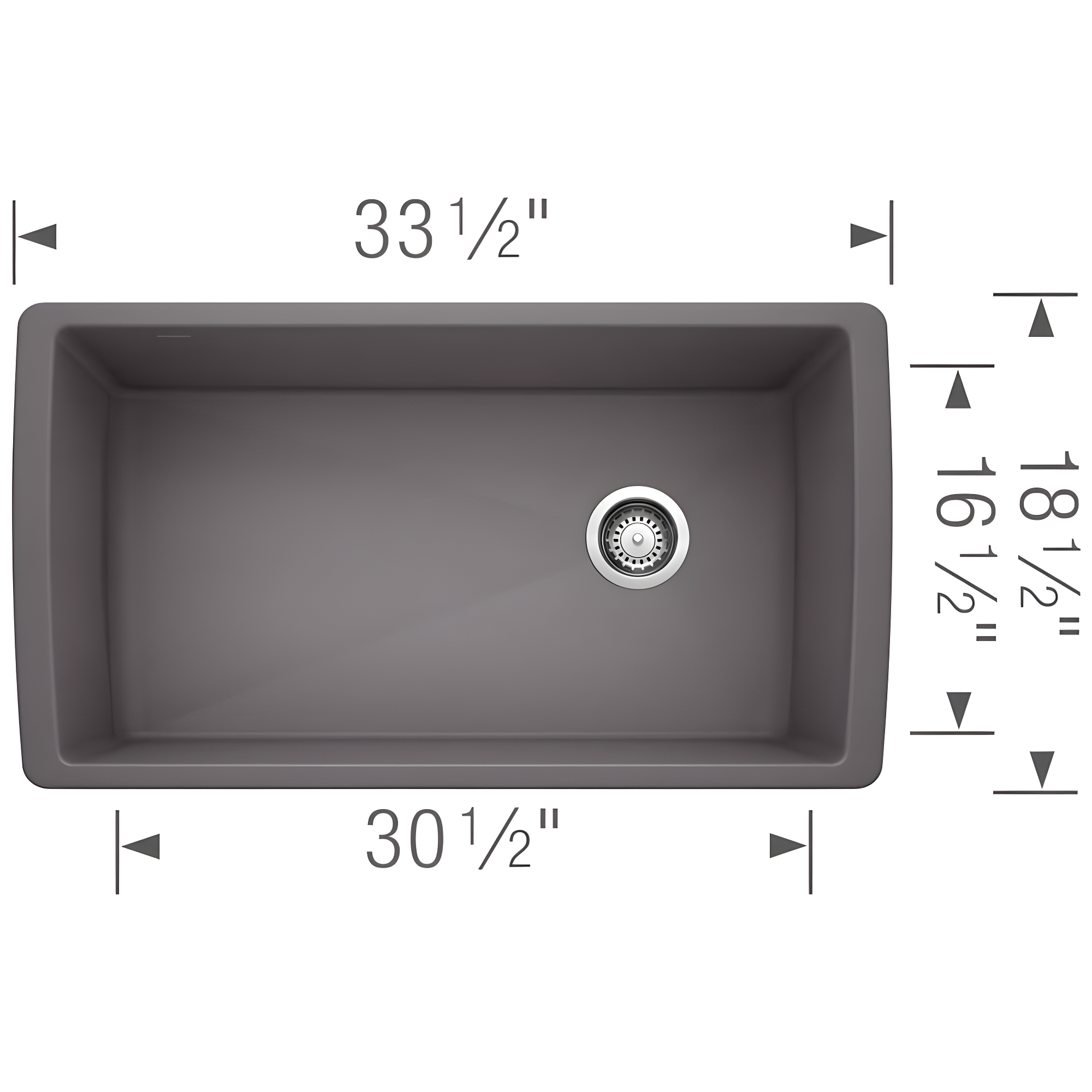 Diamond SILGRANIT 33" Super Single Undermount Kitchen Sink