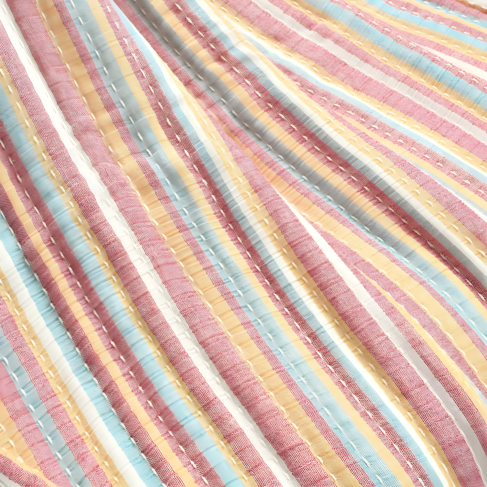 50"x60" Tracy Striped Kantha Pick Stitched Yarn Dyed Cotton Woven Throw Blanket Rust - Lush Décor