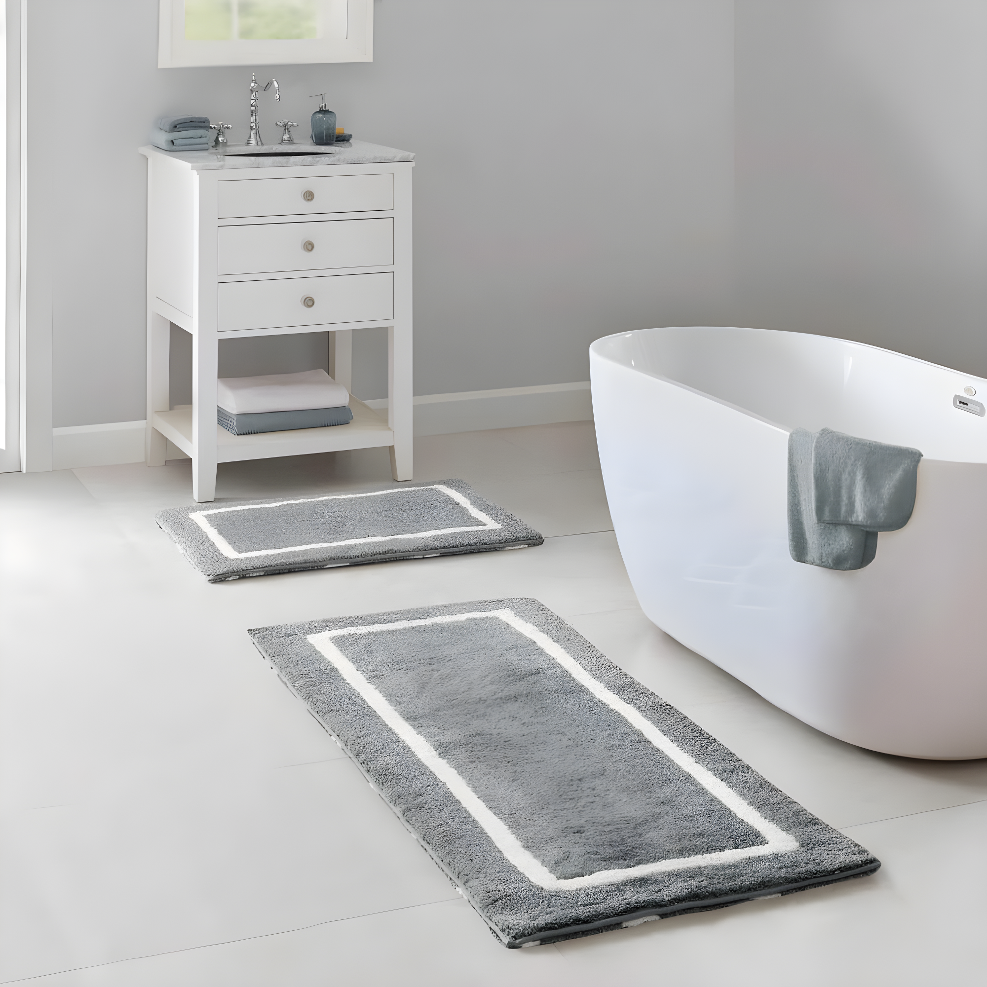 Madison Park Bittman Reversible High Pile Tufted Bath Rug