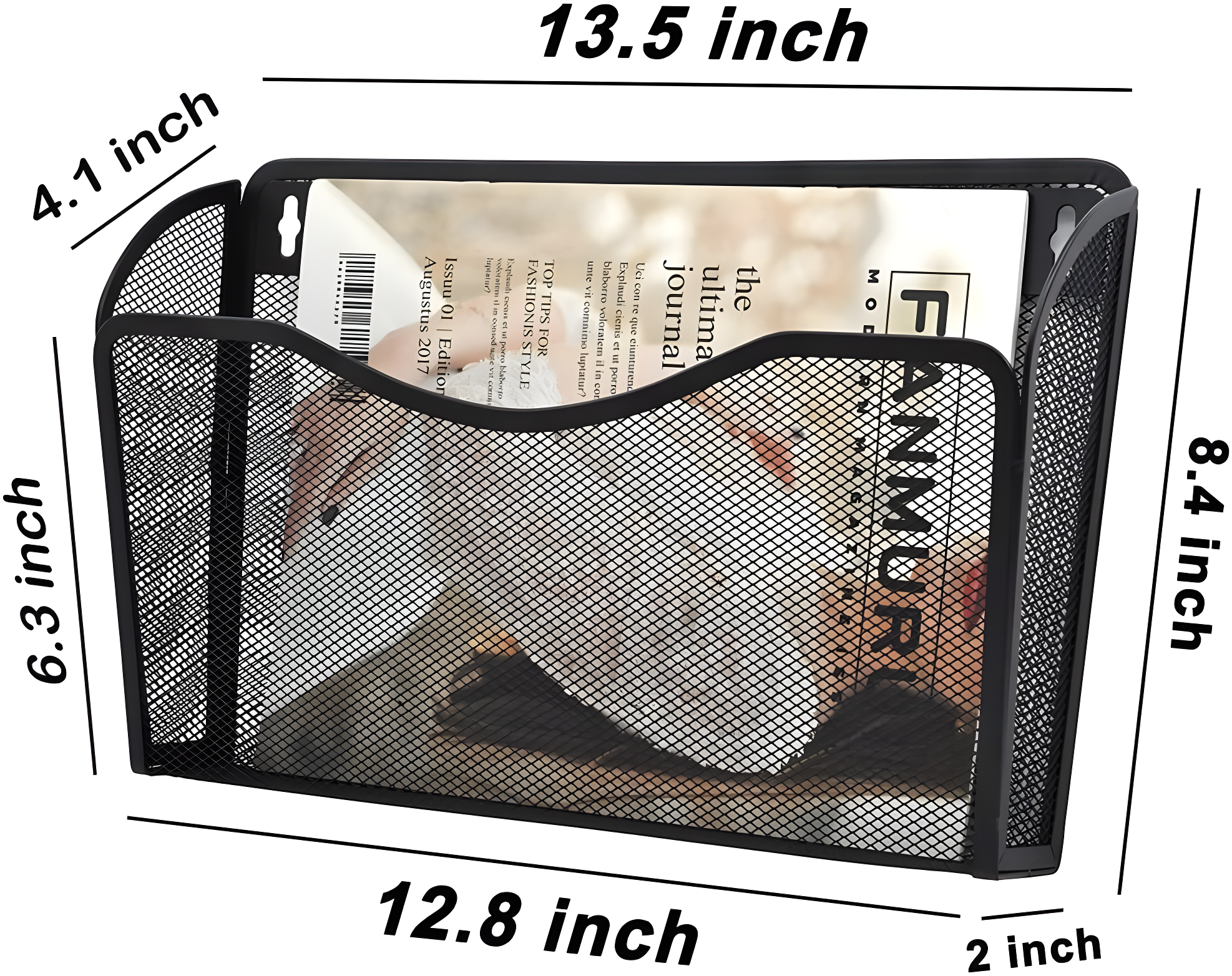 Mesh 3 Pack Wall Mounted File Holder Metal Hanging Vertical Wall File Pocket Organizer for Office and Home, Black